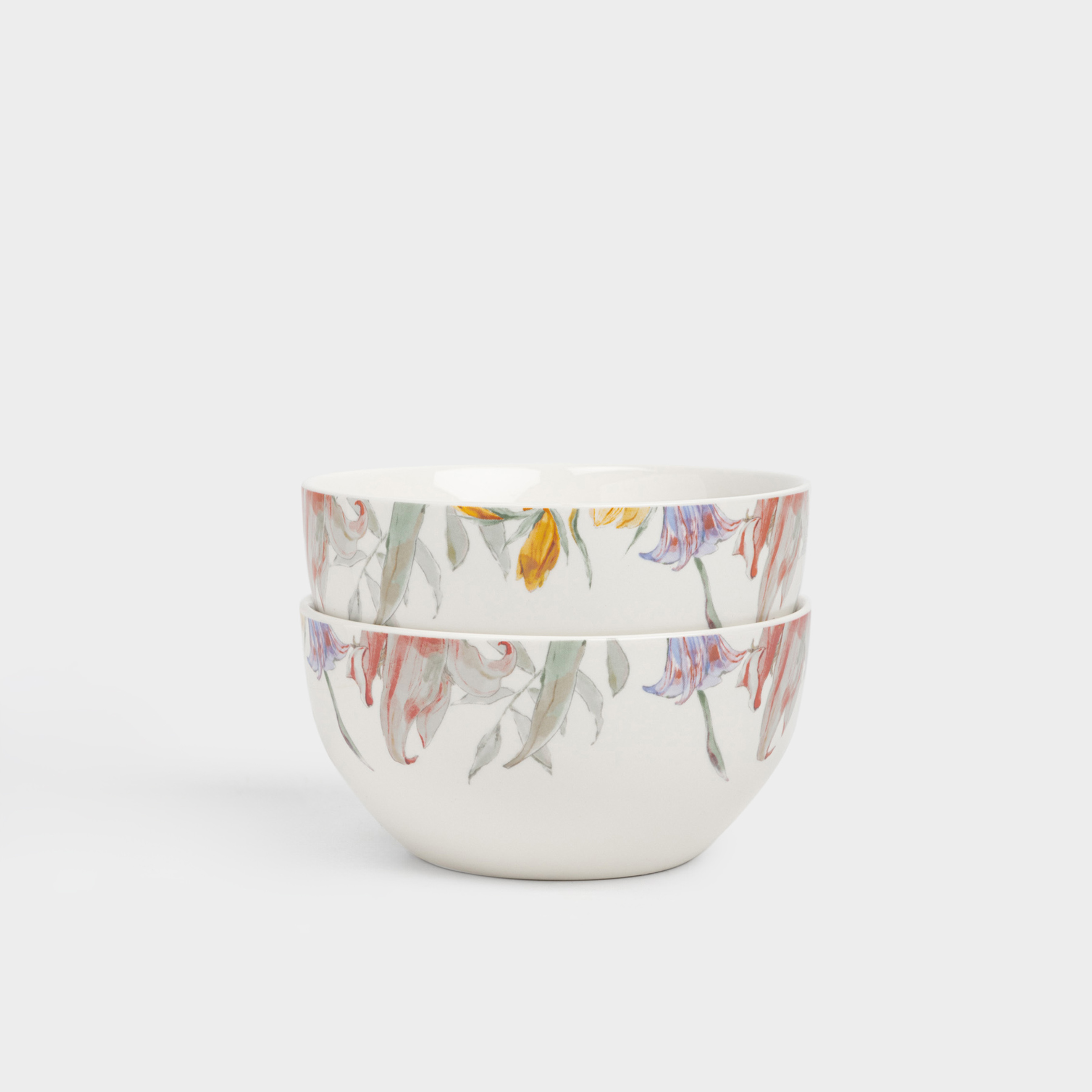 Пиала 14x8 см 620 мл 2 шт фарфор P белая Пастельные цветы Pastel flora 990₽