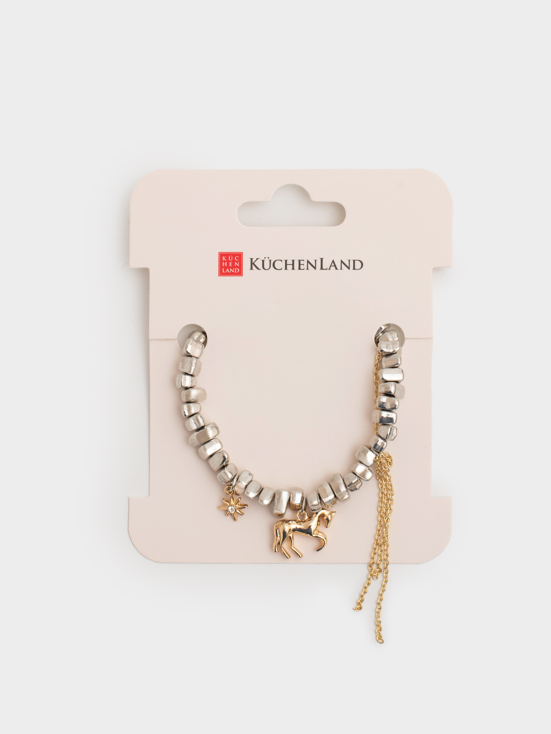 Браслет, 16 см, с подвесками, металл, серебристо-золотистый, Лошадь, Jewelry horse, image-4