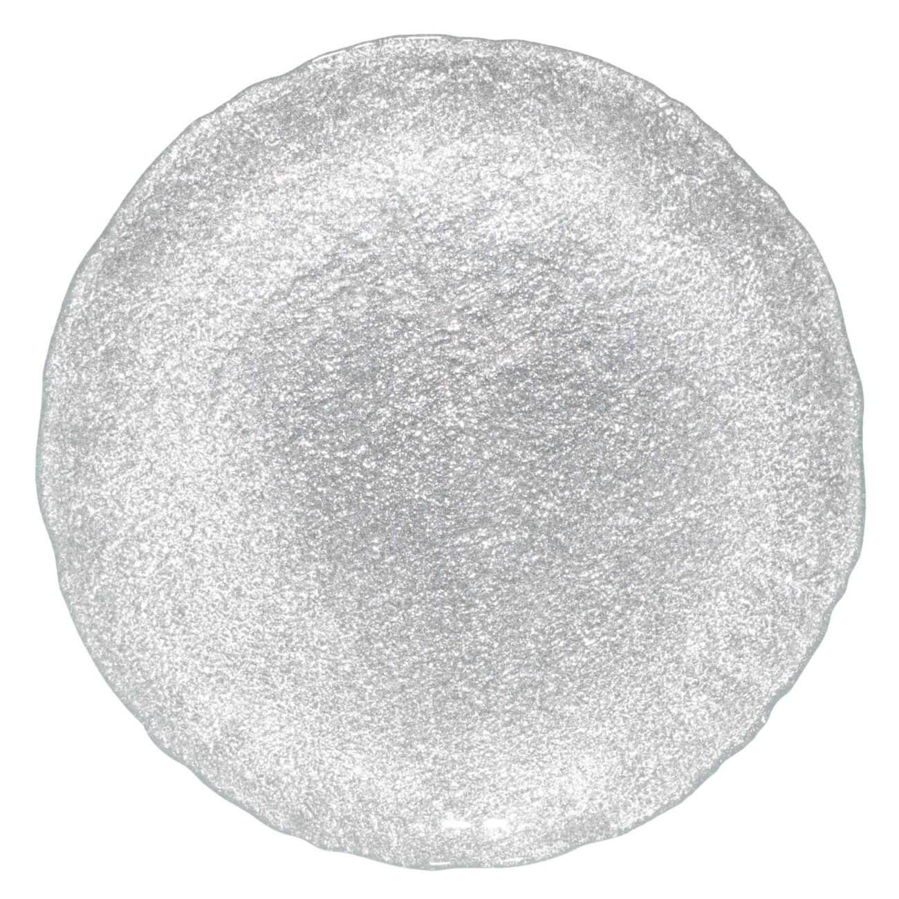 Тарелка обеденная, 27 см, стекло, серебристая, Antares