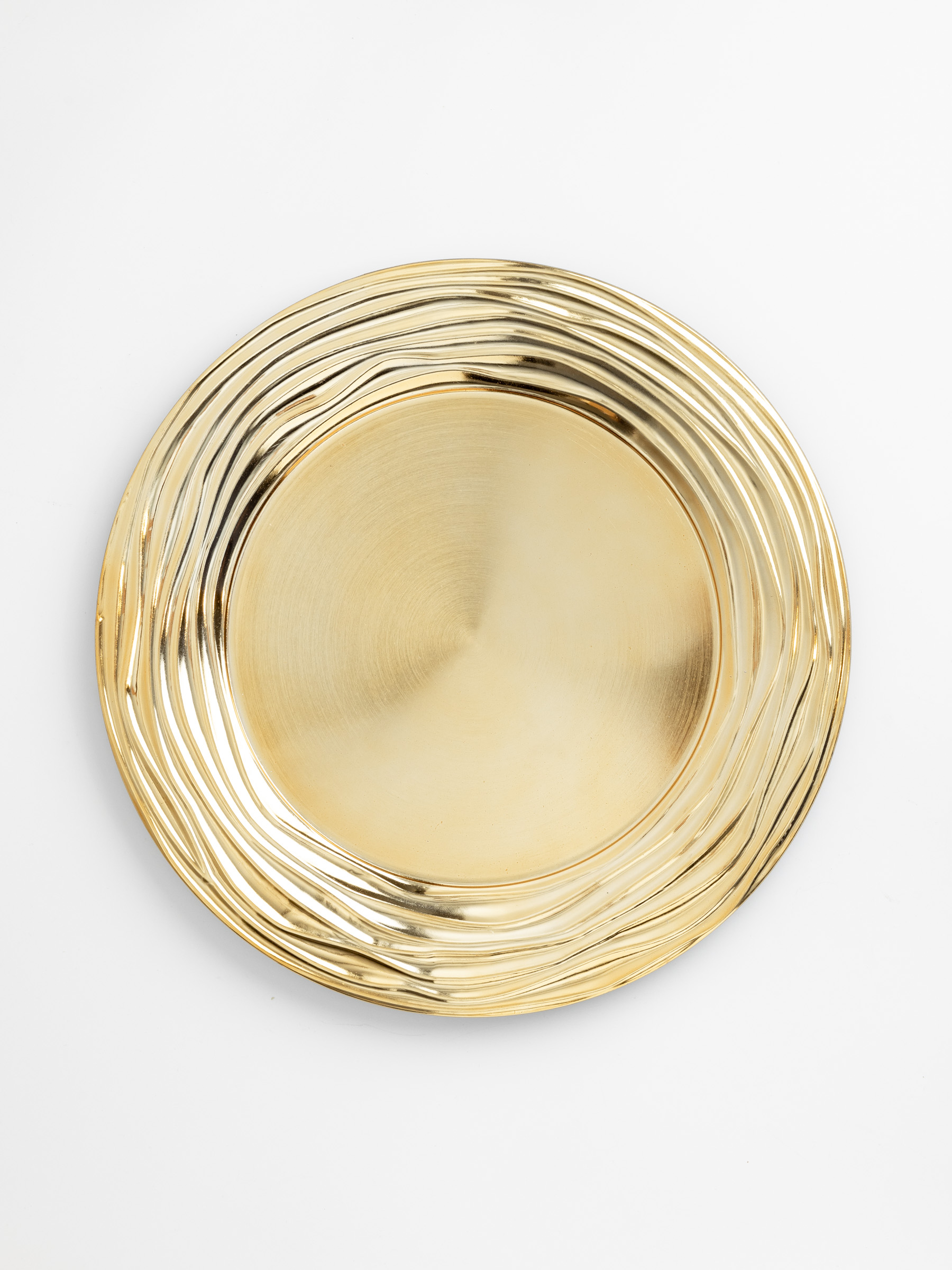 Тарелка подстановочная, 33 см, пластик, золотистая, Волны, Plastic wave, image-0