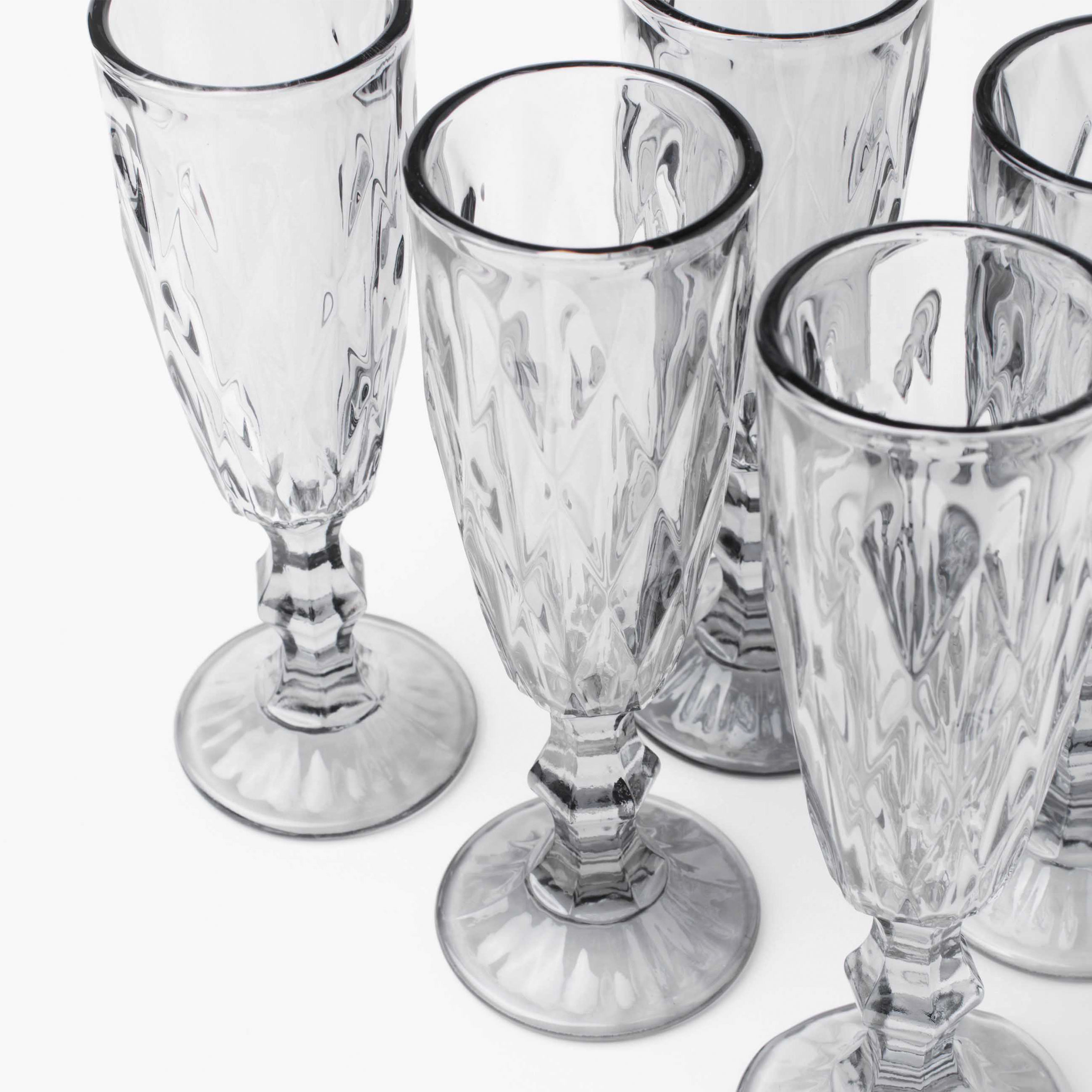 Бокал-кубок для шампанского, 170 мл, 6 шт, стекло Р, серый, Rhomb color изображение № 3