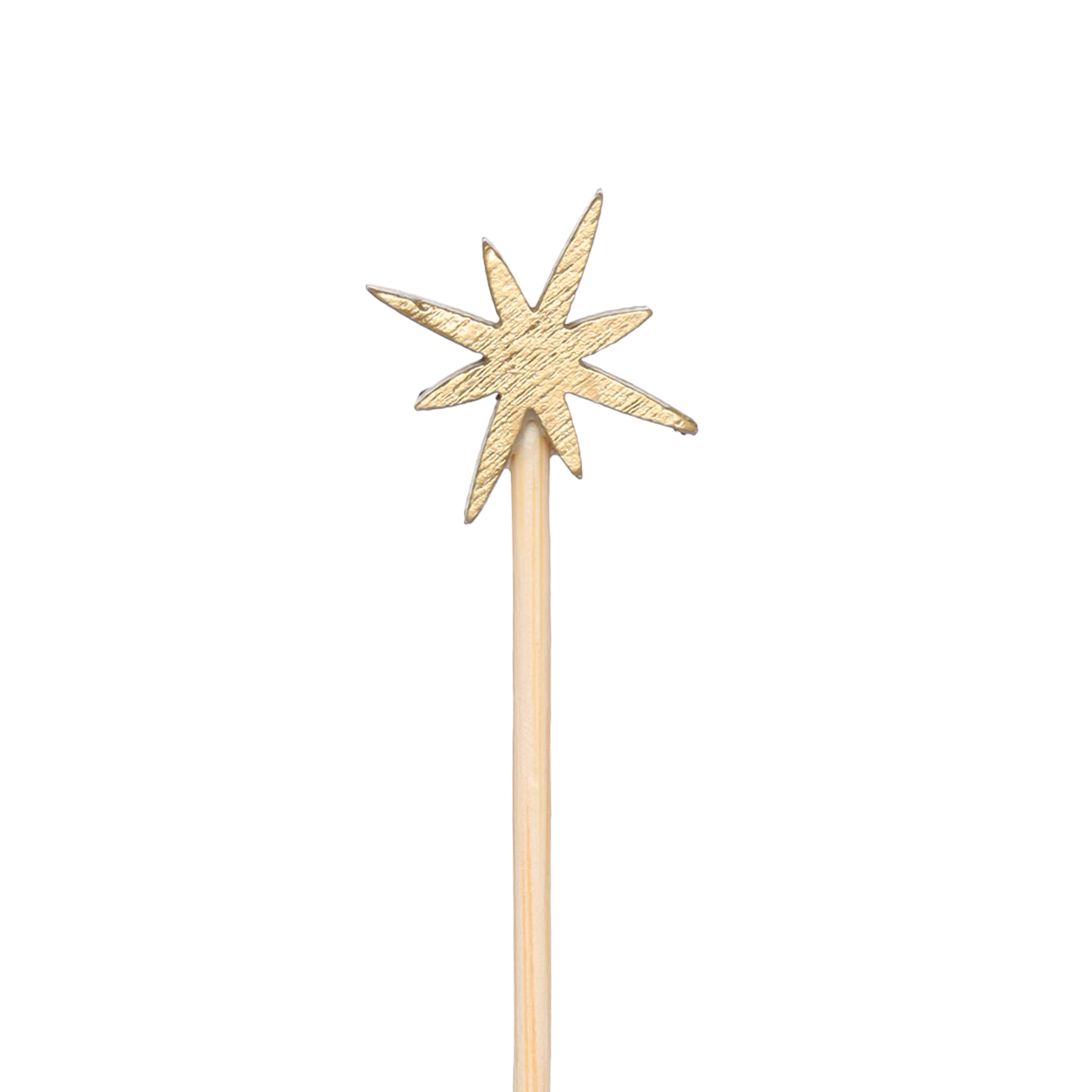 Шпажка для канапе, 9 см, 20 шт, бамбук, золотистая, Звезда, Elegant details изображение № 2