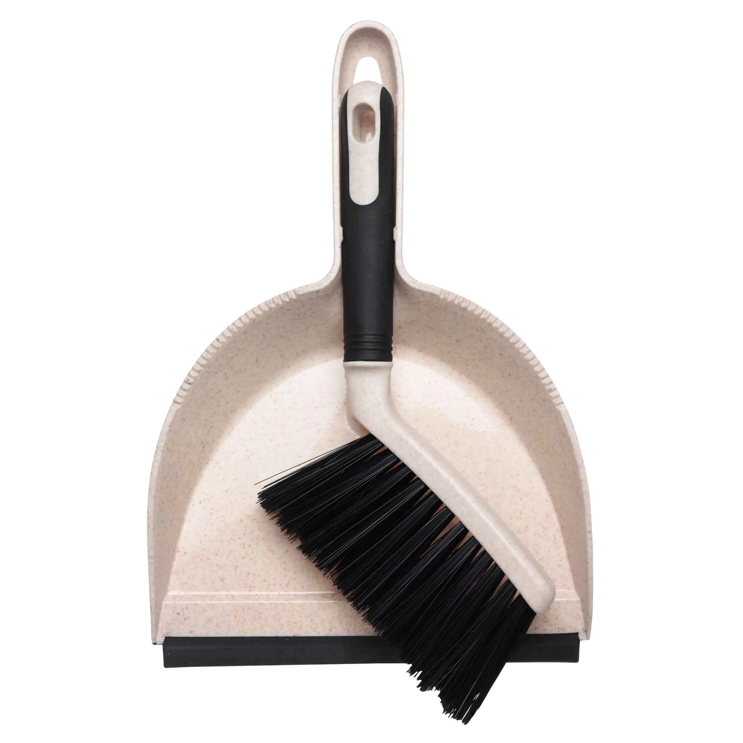 Щетка для мусора, с совком, 27 см, нейлон/пластик, черно-бежевая, Black clean new, image-0