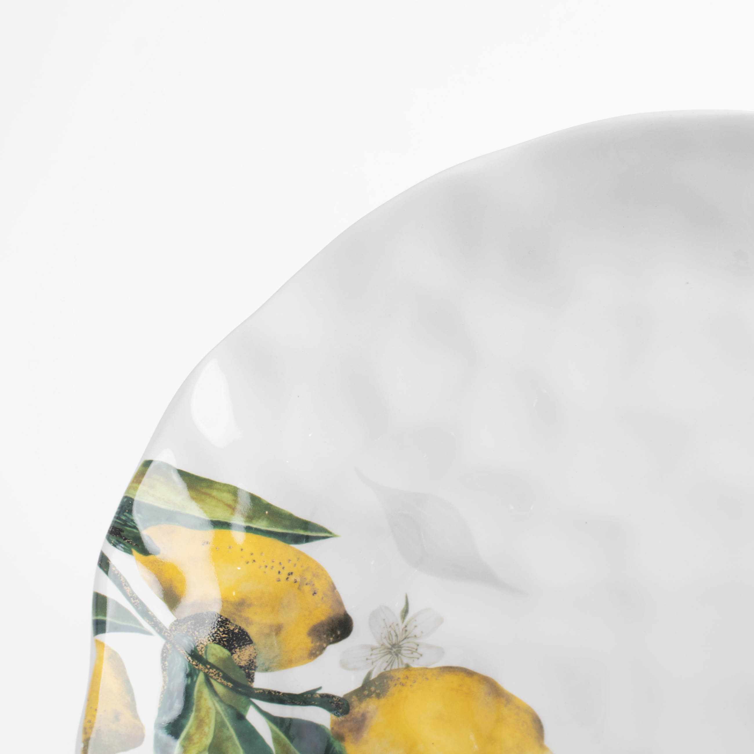Тарелка обеденная, 27 см, керамика, белая, Лимоны на ветке, Sicily in bloom изображение № 5