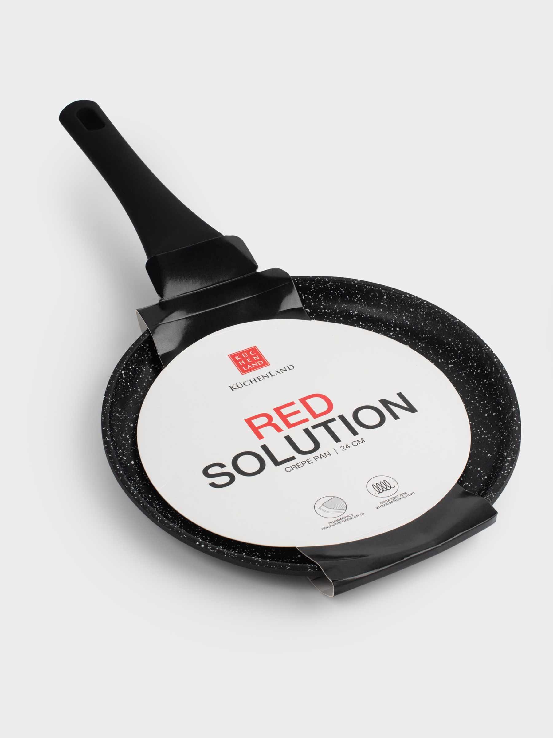 Сковорода блинная, 24 см, с покрытием, алюминий, Solution Red 2