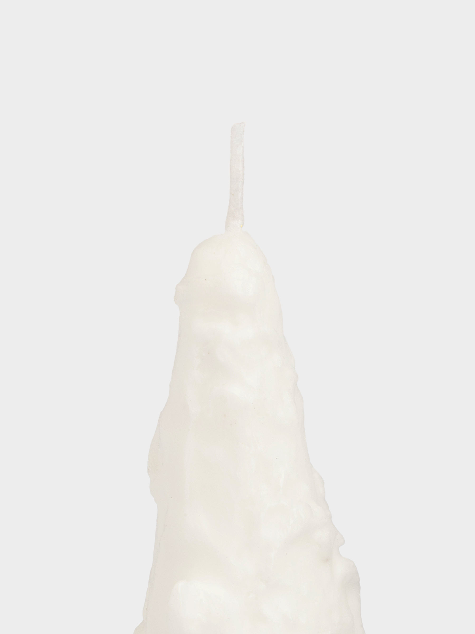 Свеча, 6x15 см, белая, Застывший снег на елке, Snowy candle, image-2