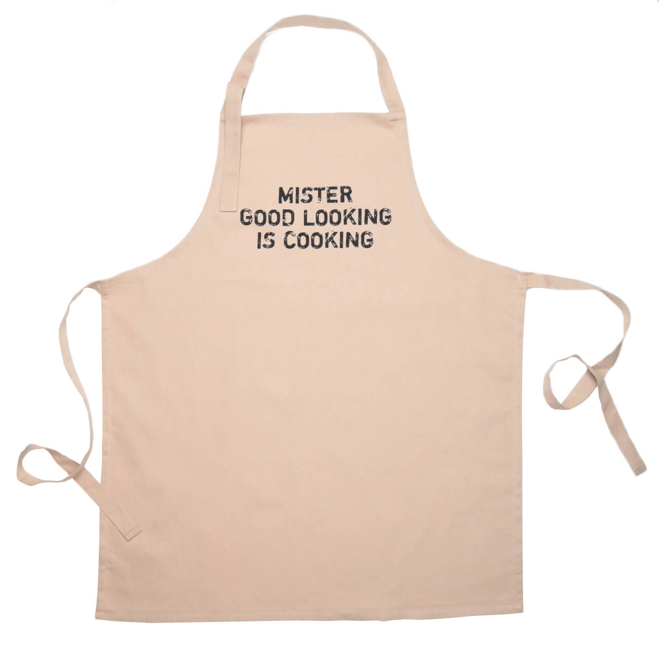 

Фартук, 70х85см, хлопок, бежевый, Mister good lookin is cookin, Flax