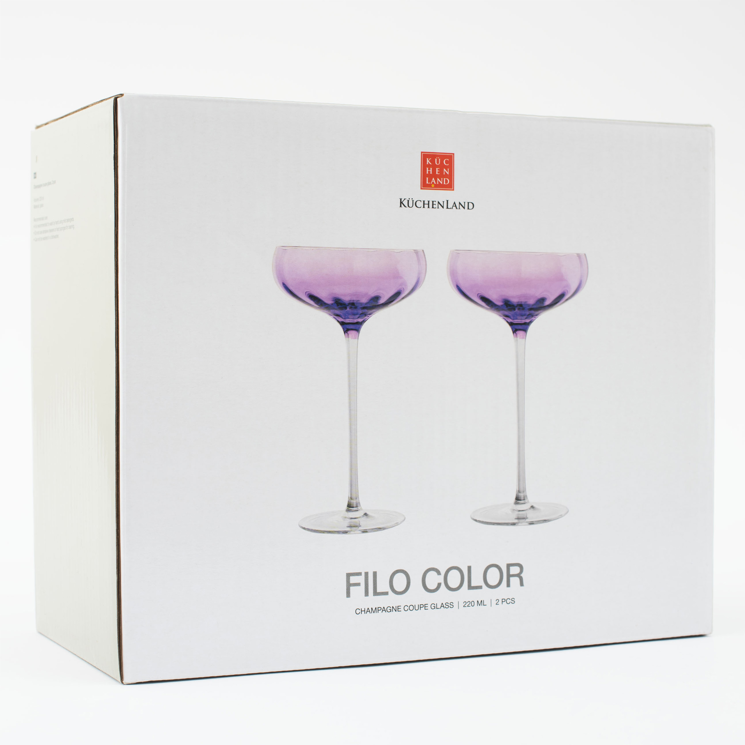Бокал-креманка для шампанского, 220 мл, 2 шт, стекло, фиолетовый, Filo R color изображение № 6