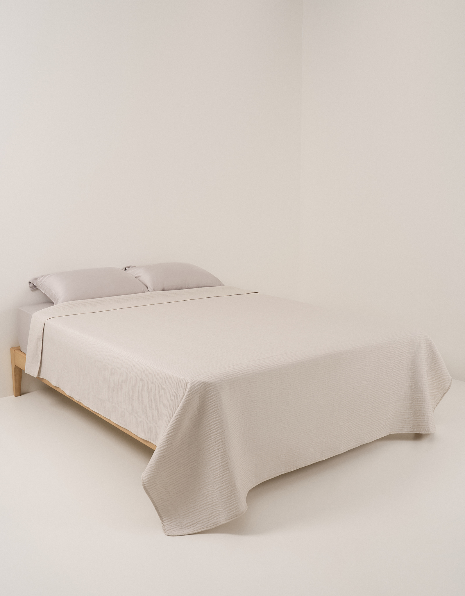 Покрывало, 220х240 см, хлопок/полиэстер, молочное, Jacquard bed, image-1