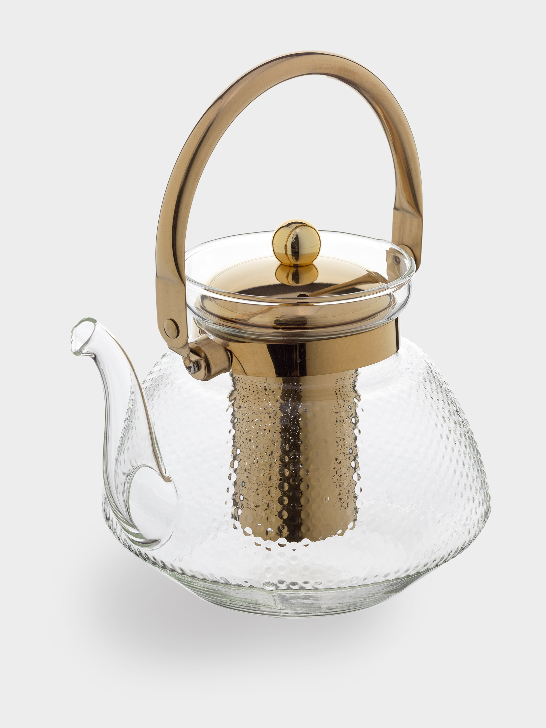 Чайник заварочный, 1,3 л, стекло Б/сталь, золотистый, Classic gold, image-2