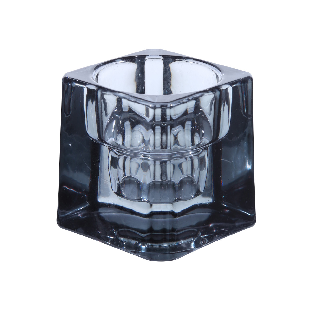 Kuchenland Подсвечник, 5 см, для чайной свечи, стекло, серый, Кубик - фото 1