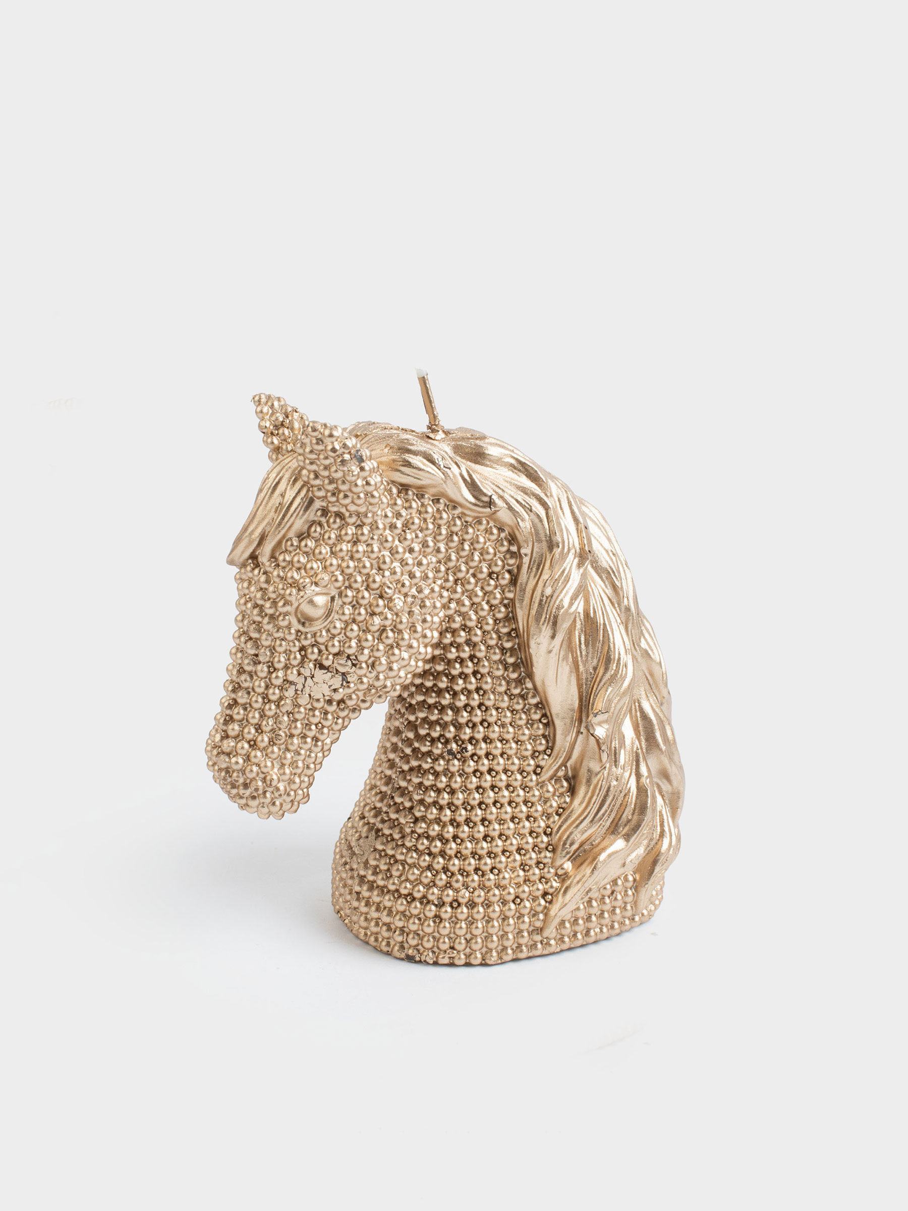 Свеча, 11x12 см, золотистая, Лошадь, Horse gold, image-0
