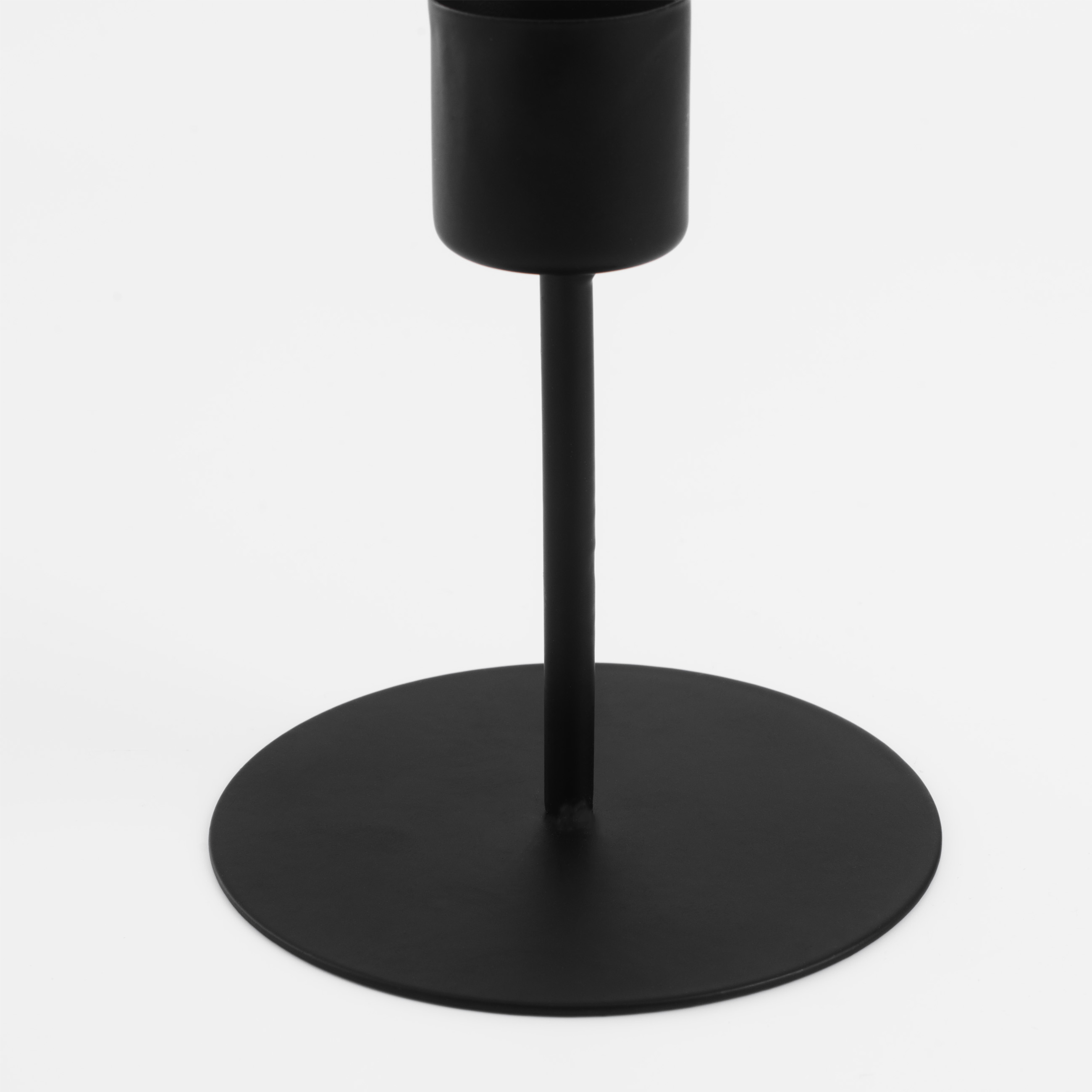 Подсвечник, 10 см, для тонкой свечи, на ножке, металл, черный, Black style изображение № 4