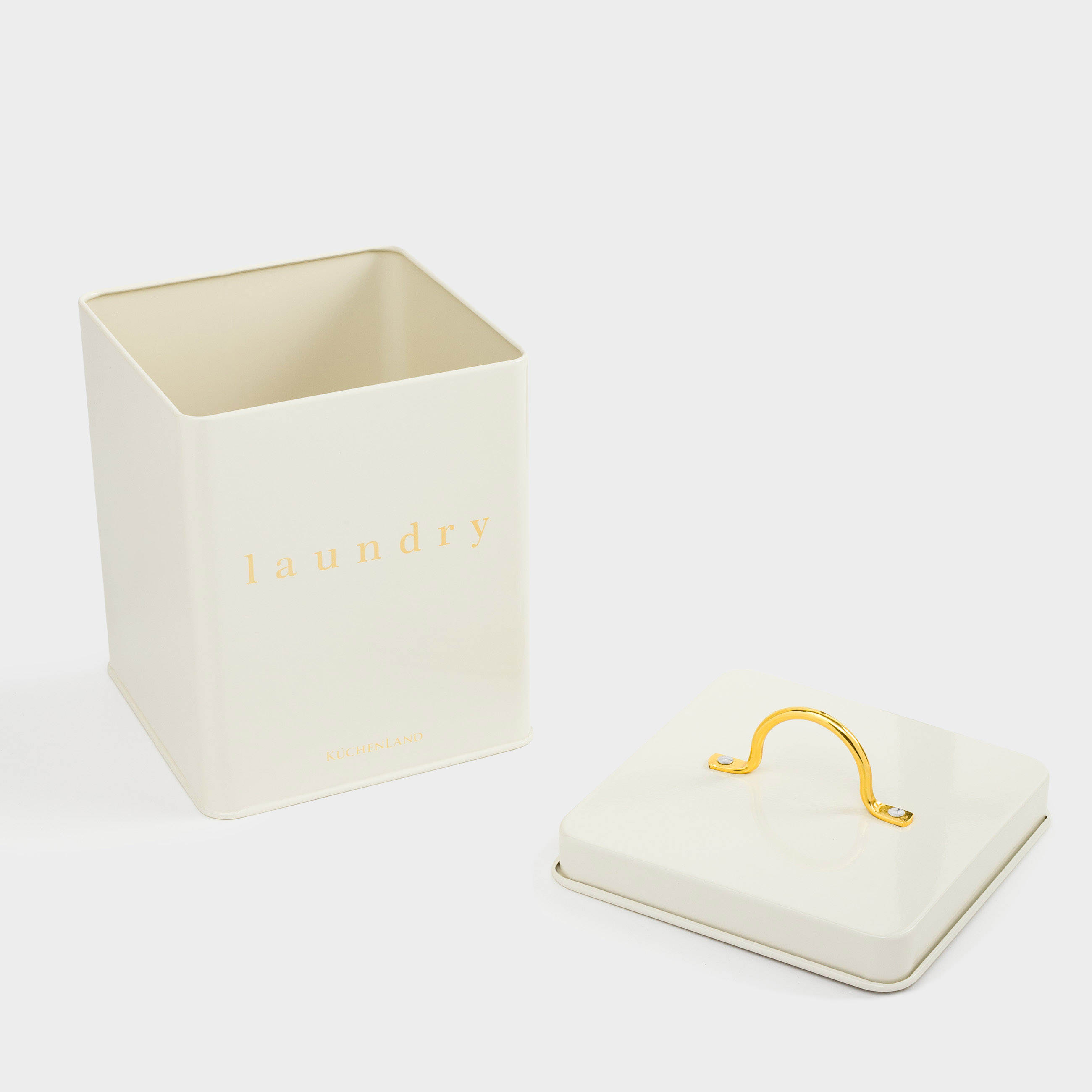 Контейнер для стирального порошка, 3 л, металл, белый, Compact gold, image-4