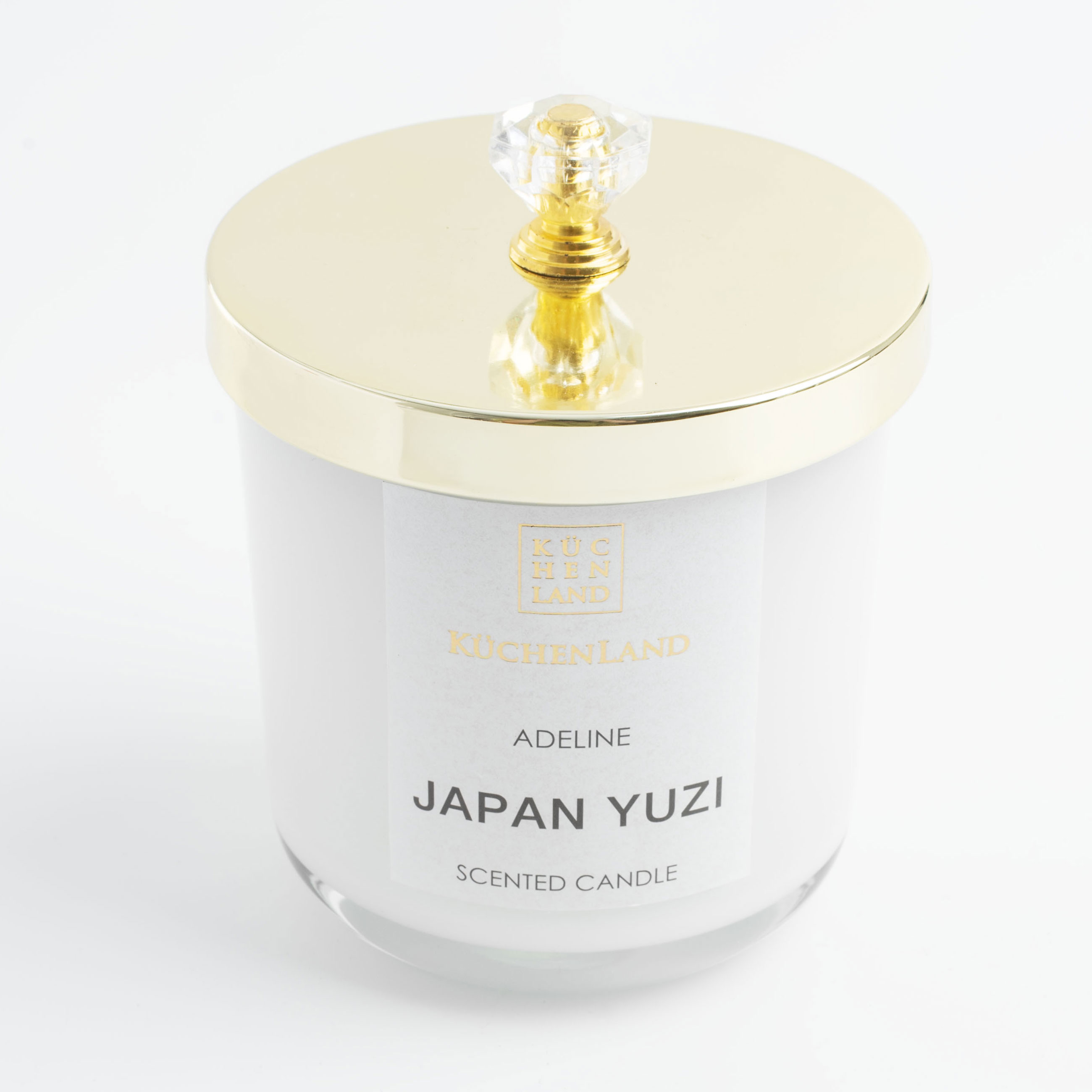 Свеча ароматическая, 9 см, в подсвечнике, с крышкой, стекло, Japan Yuzi, Adeline