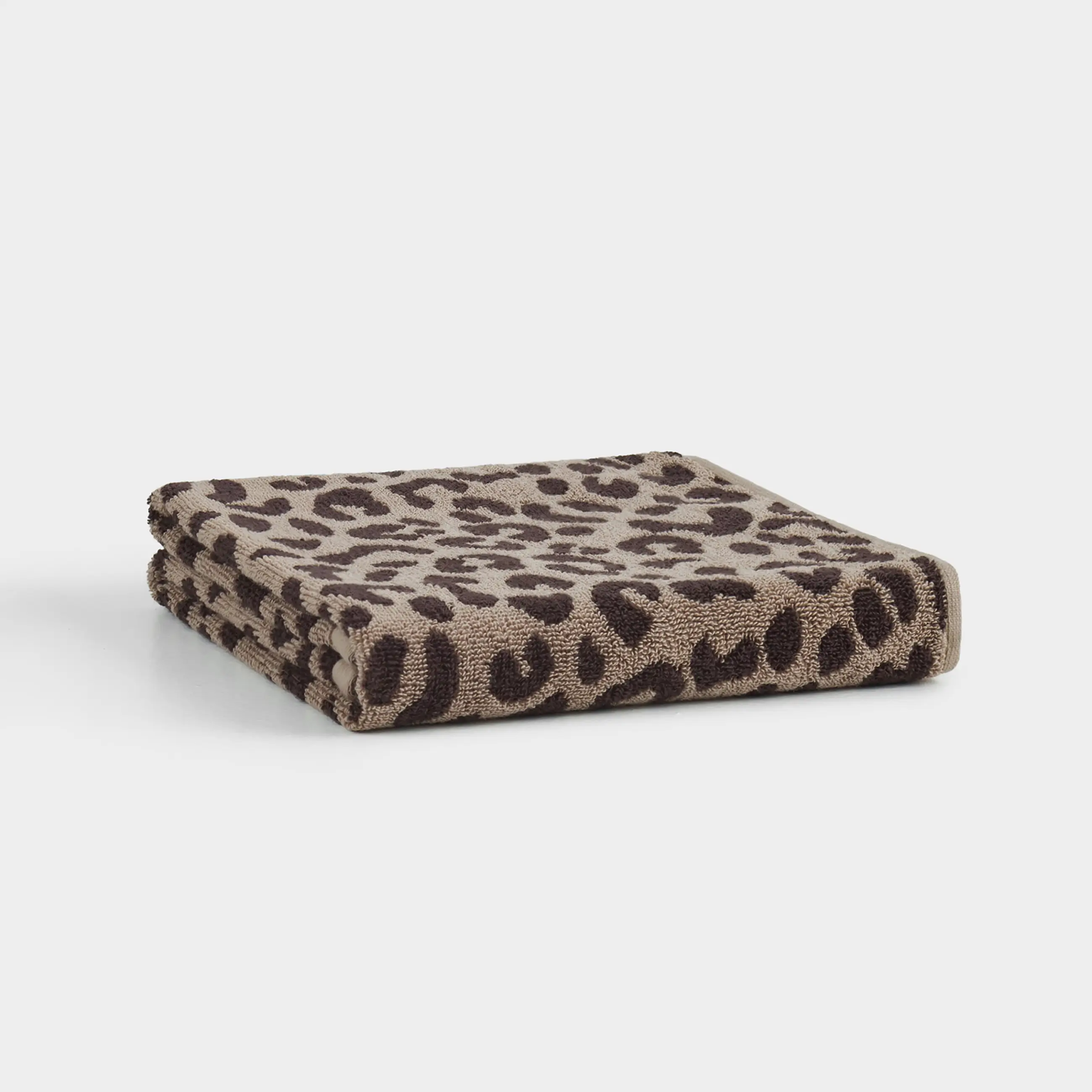Полотенце, 50х100 см, хлопок, коричневое, Леопардовый принт, Leopard cotton