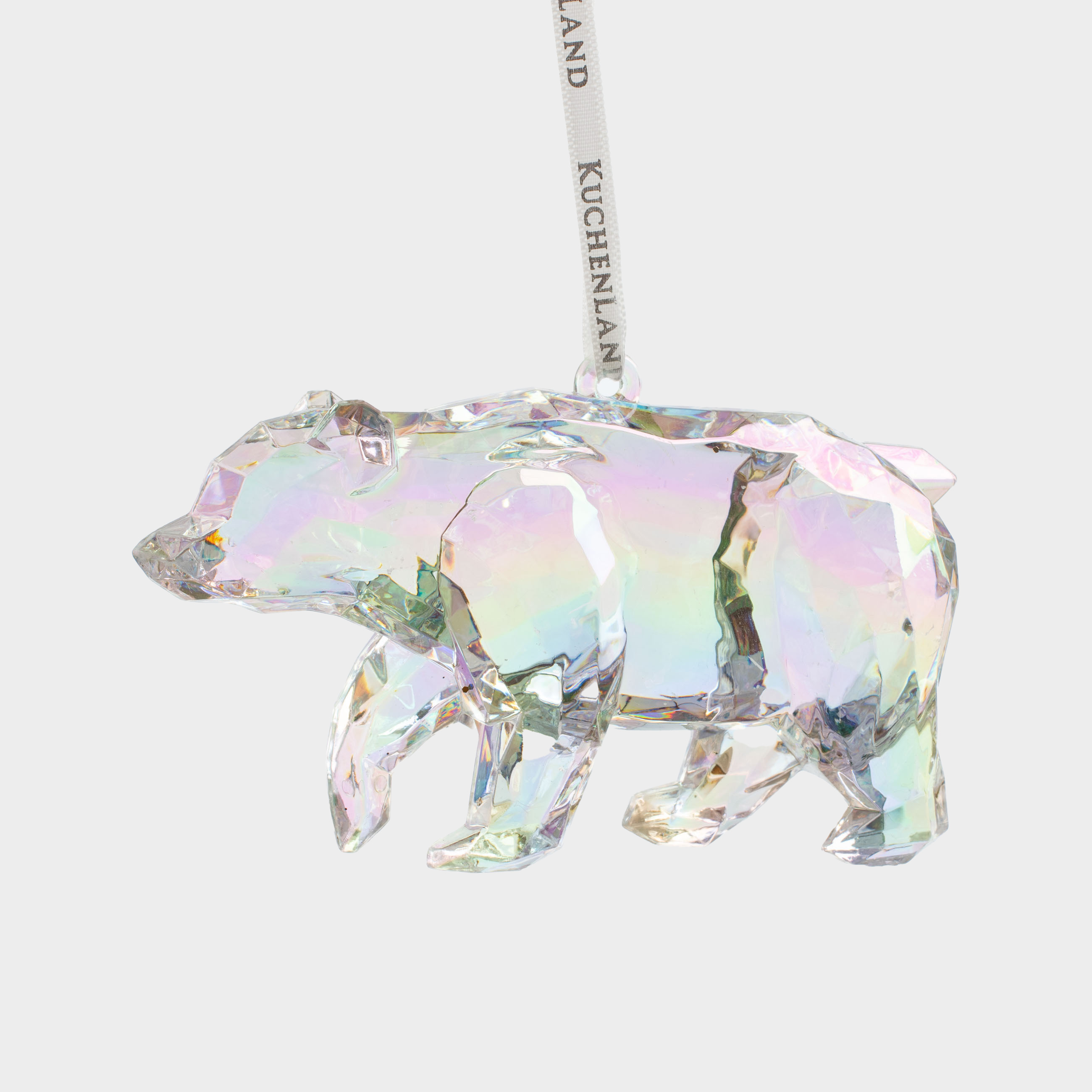 Игрушка елочная, 11 см, акрил, перламутр, Медведь, Figure crystal, image-0