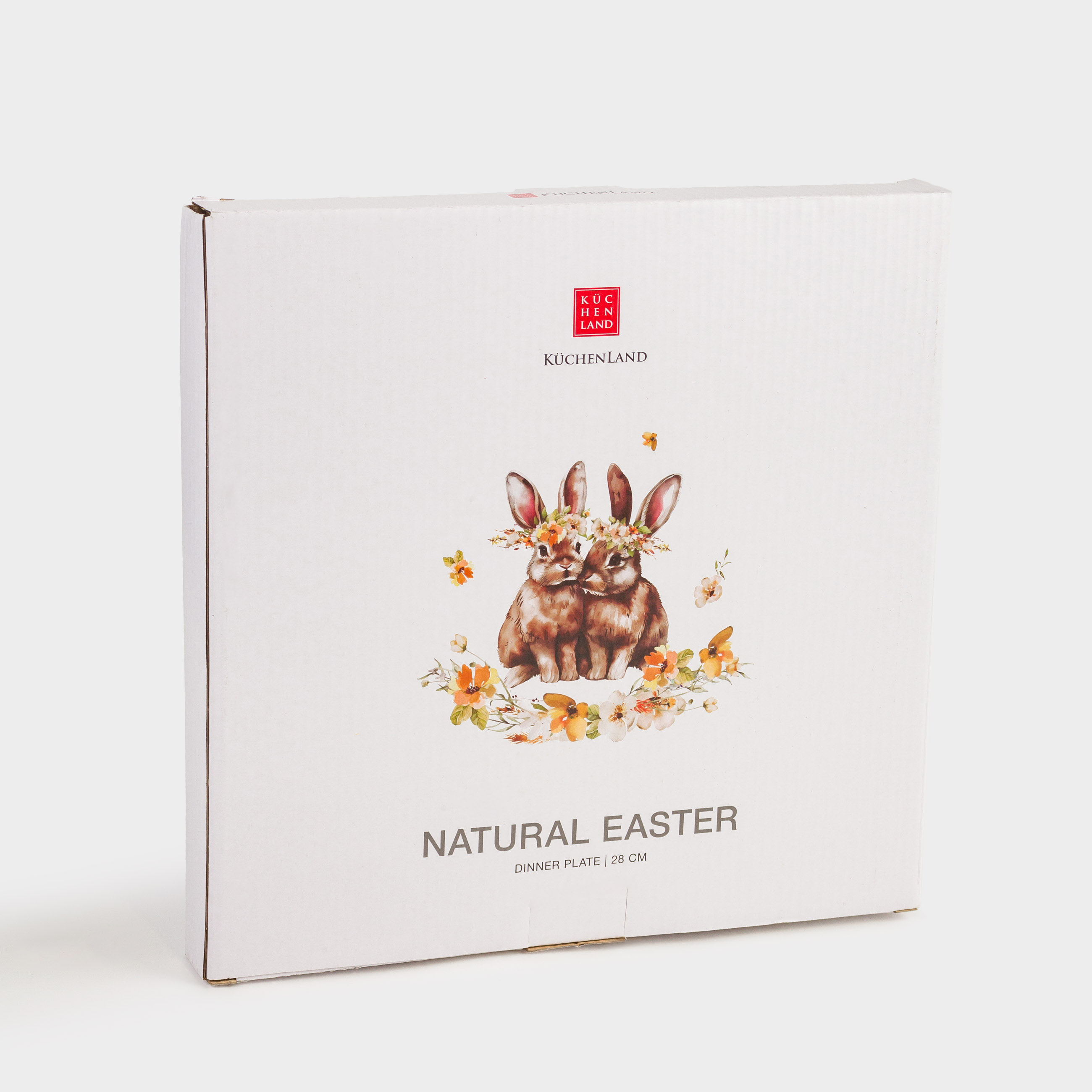 Тарелка обеденная, 28 см, керамика, белая, Кролики в венках, Natural Easter, image-6