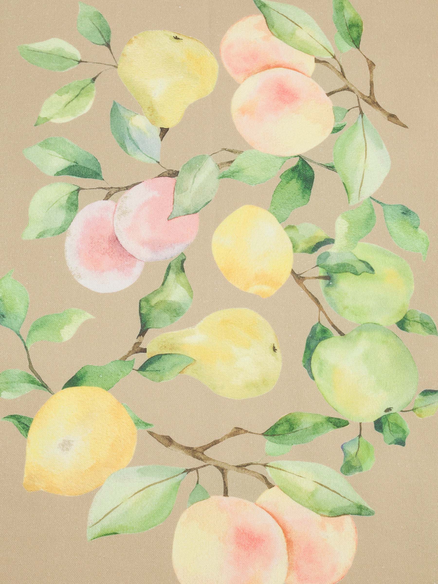 Полотенце кухонное, 40х60 см, хлопок, бежевое, Ветви с грушами, Fruit garden