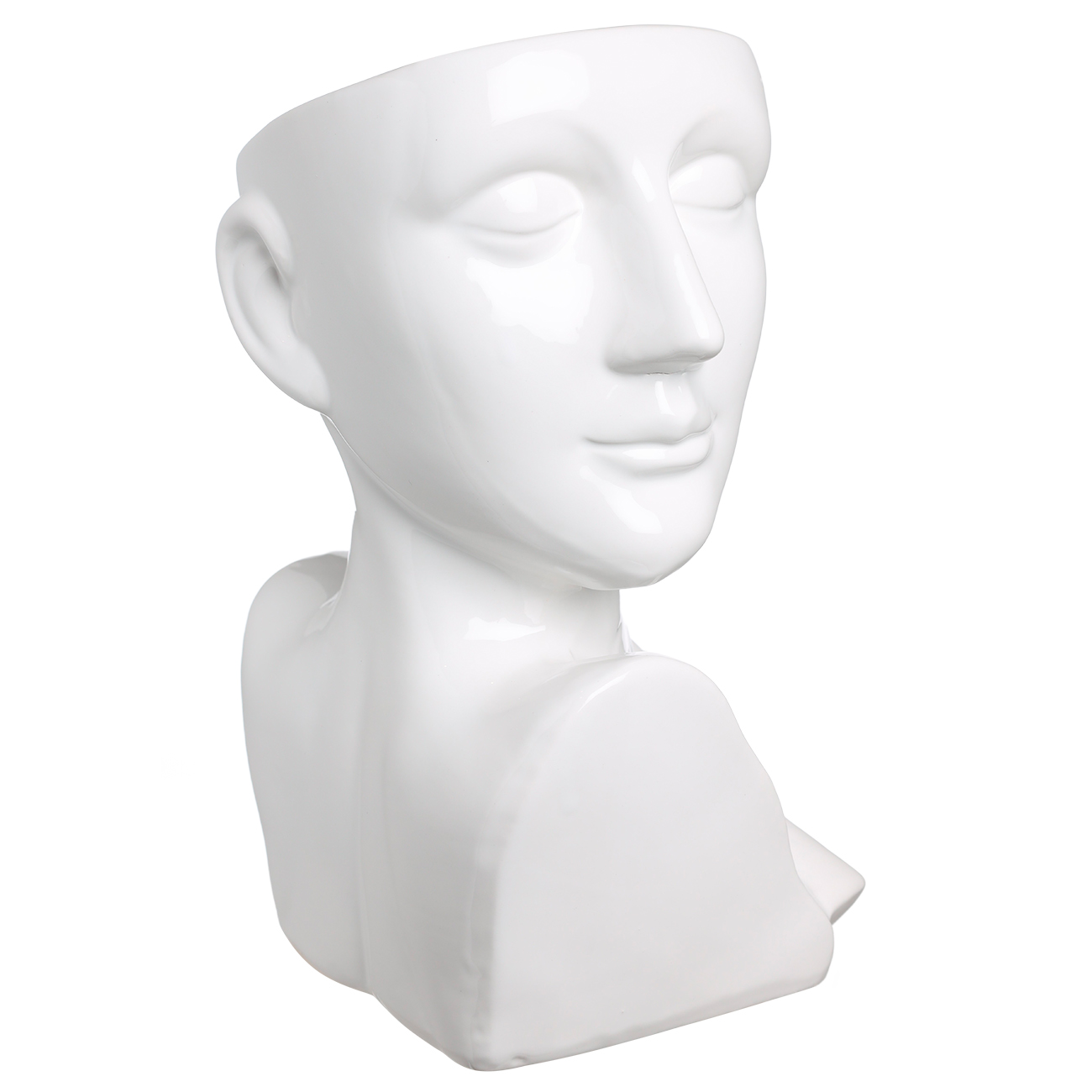 Ваза для цветов, 25 см, декоративная, керамика, белая, Голова и рука, Face изображение № 3