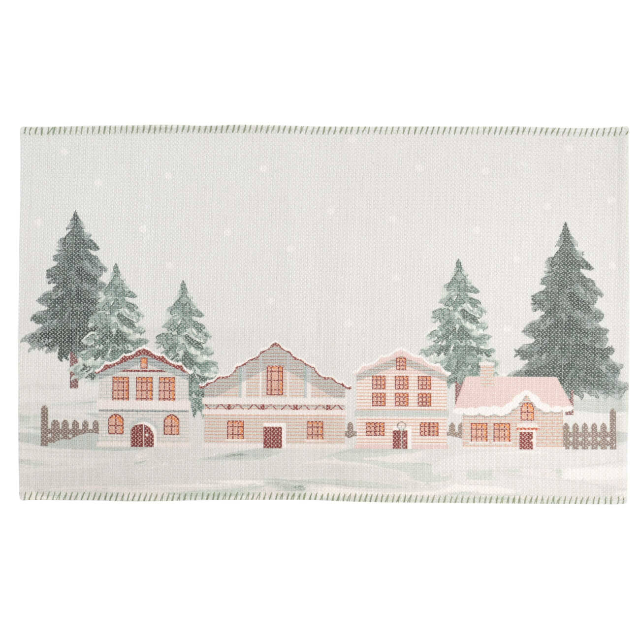 

Коврик, 60x100 см, противоскользящий, полиэстер/хлопок, Дома, Forest house