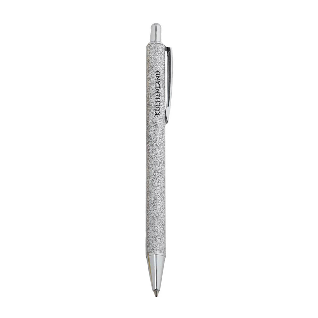 Ручка шариковая, 14 см, сталь, серебристая, с блестками, Draw sparkle изображение № 1