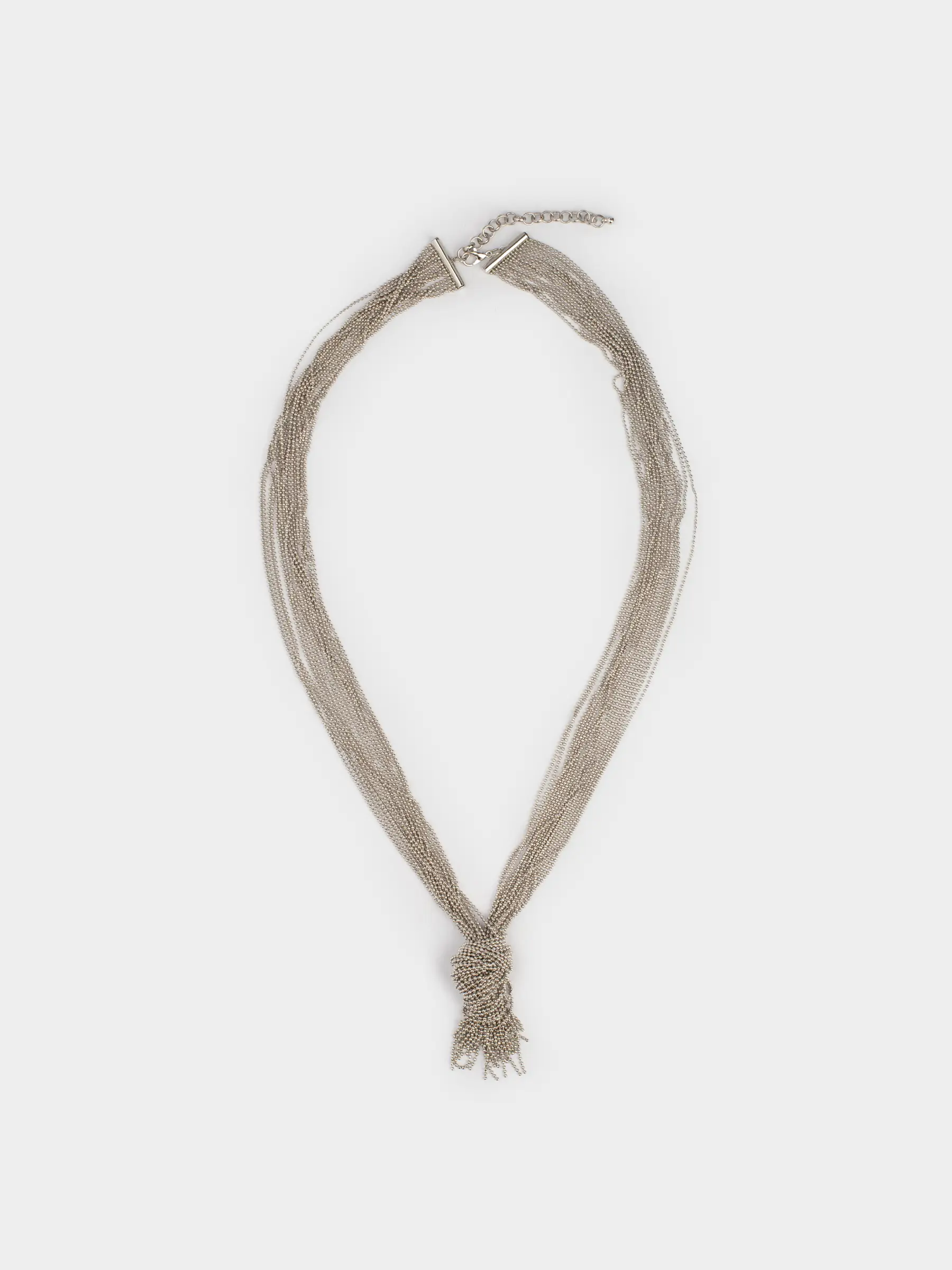 Колье, 1 м, металл, серебристое, Узел, Jewelry knot