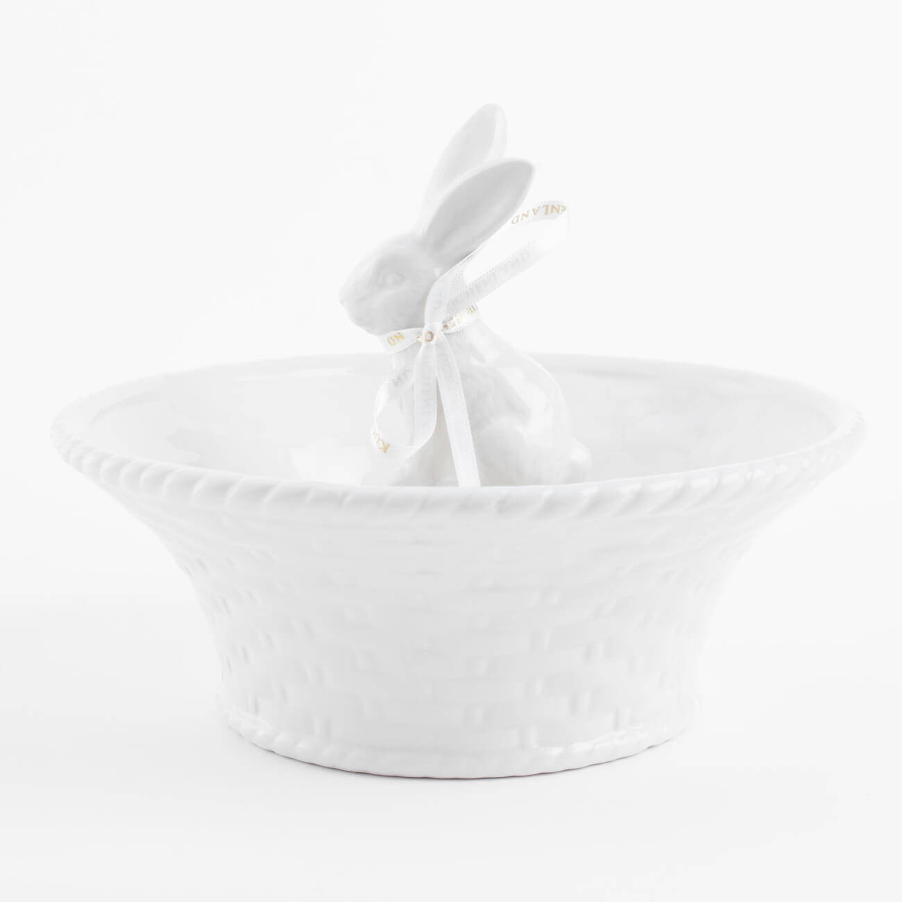 

Конфетница, 20х15 см, керамика, белое, Кролик внутри, Easter gold