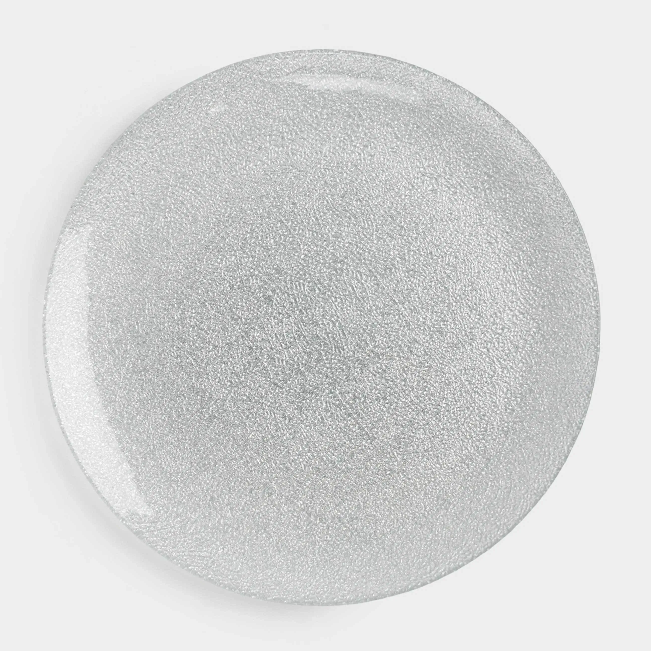 Блюдо, 33х2 см, стекло Р, серебристое, Cracle