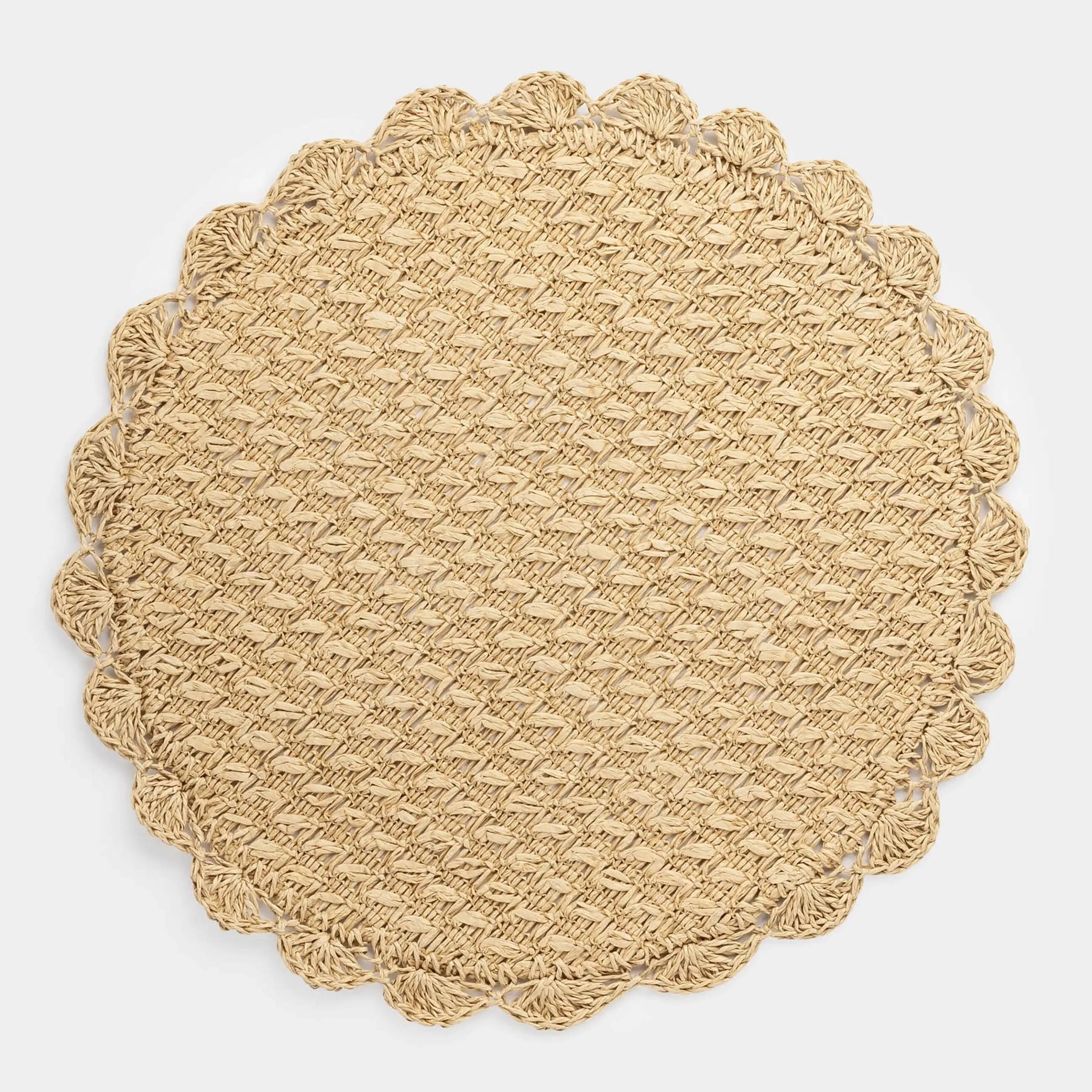 Салфетка под приборы, 38 см, целлюлоза, круглая, бежевая, Straw