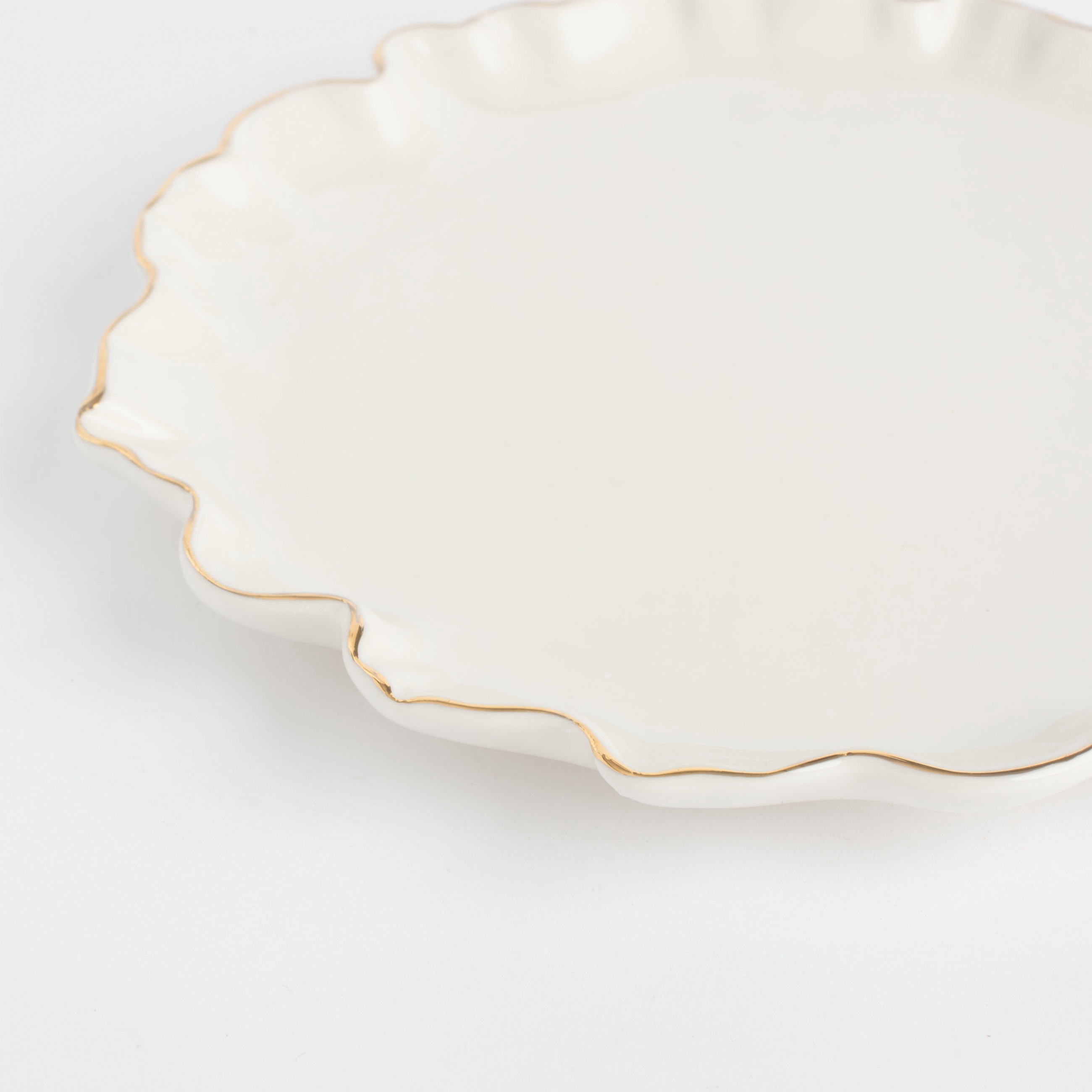 Тарелка десертная, 20 см, фарфор Р, с золотистым кантом, Мятый эффект, Crumple gold изображение № 4