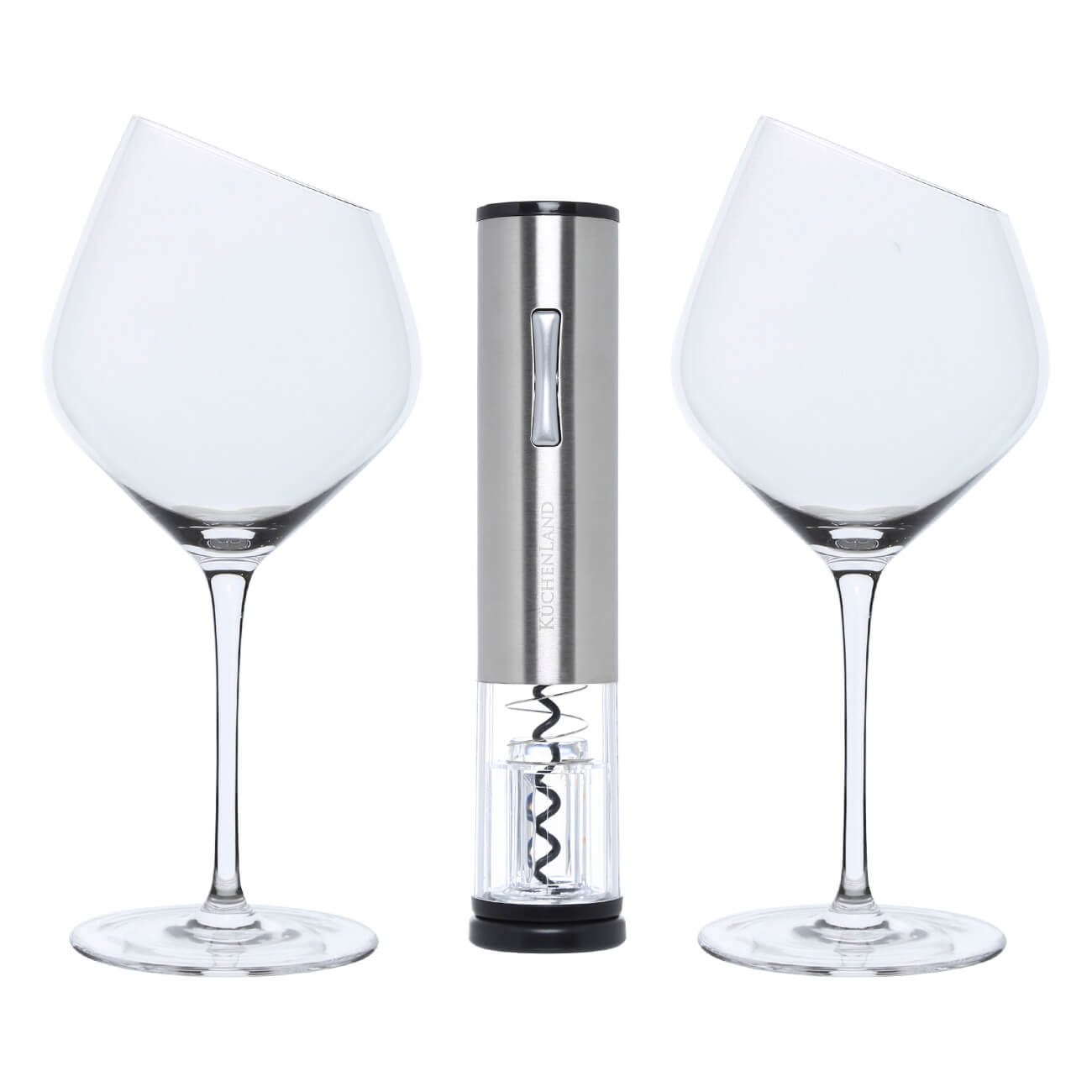 Kuchenland Набор для вина, 2 перс, 3 пр, со штопором, стекло, Charm L столик поднос для вина в форме сердца adelica с менажницей и складными ножками на 2 персоны d 30×2 8 см береза
