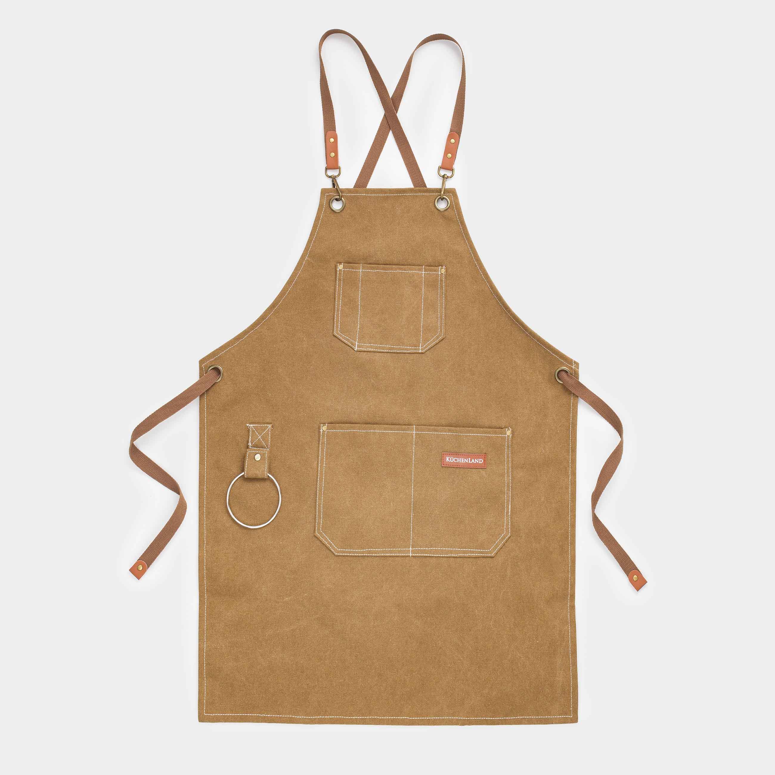 Фартук 58х78 см с карманами с держателем териленхлопокискусственная кожа коричневый BBQ 1790₽