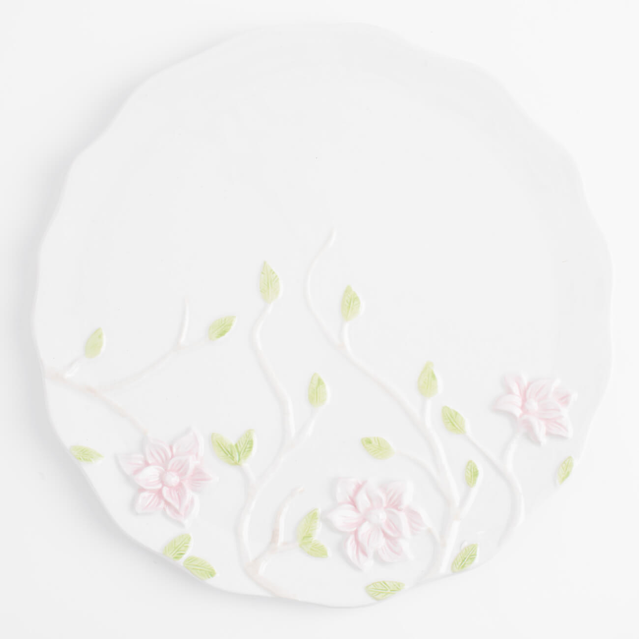 

Блюдо, 24 см, керамика, молочное, Цветы магнолии, Magnolia
