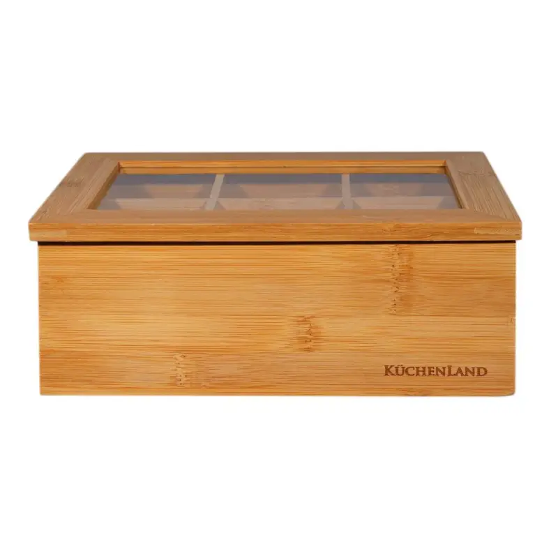 Коробка для чая, 24х16 см, 6 отд, бамбук, прямоугольная, Bamboo