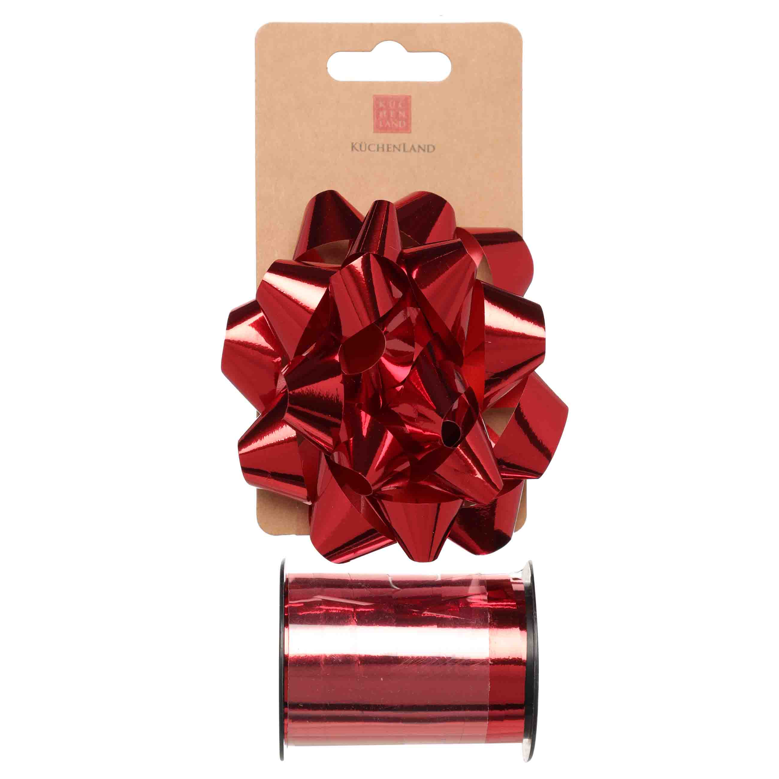 Набор упаковочный, 2 пр, пластик/полиэстер, красный, Бант и лента, Gift bows изображение № 2