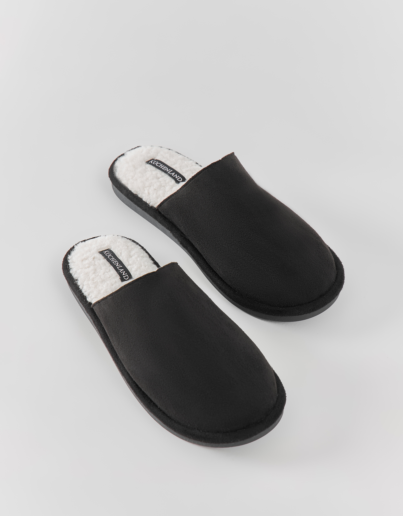 Тапочки мужские, домашние, вельвет/шерпа, черные, Statham, image-4