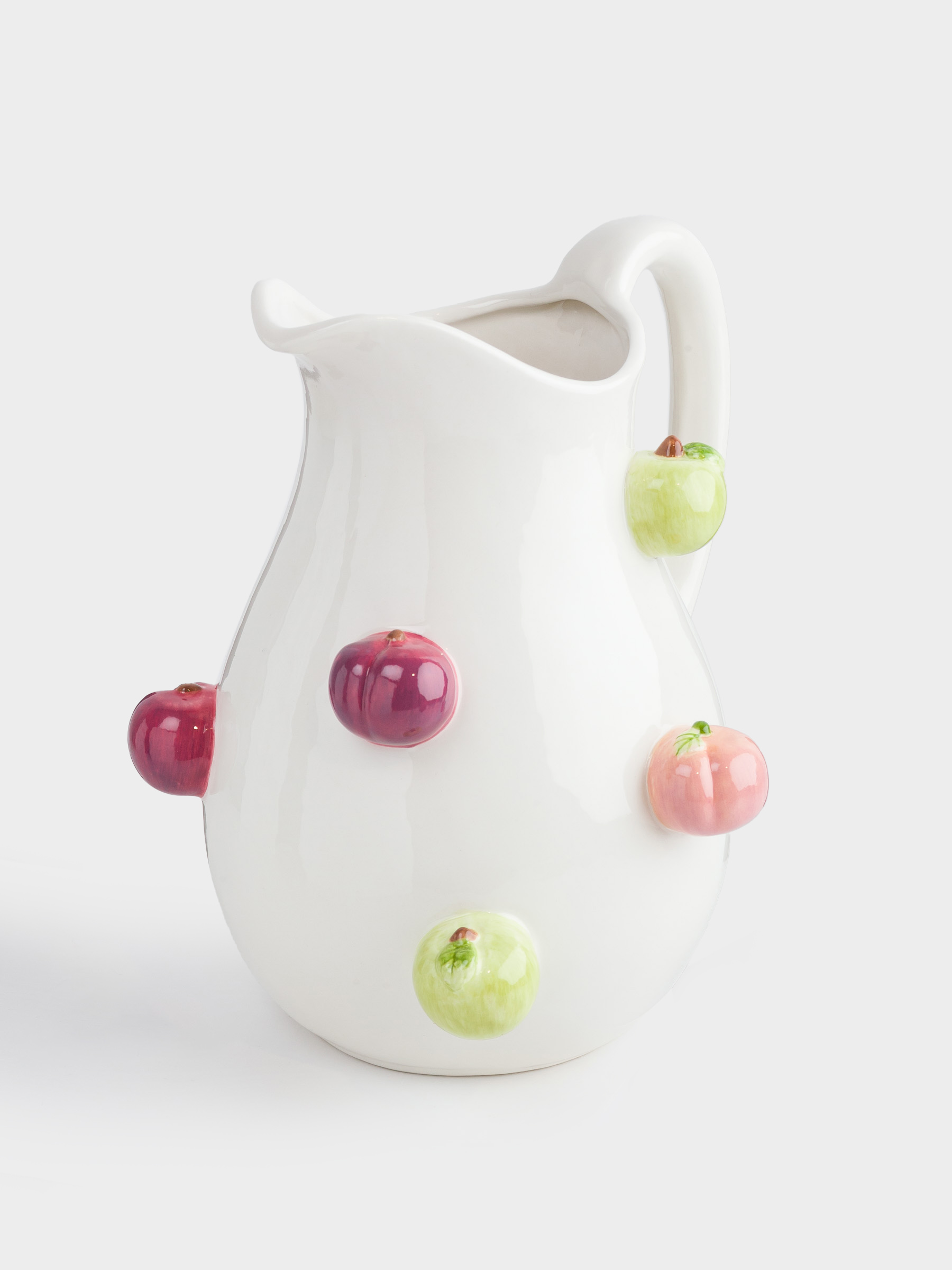Кувшин, 2,3 л, керамика, молочный, Фрукты, Fruit garden