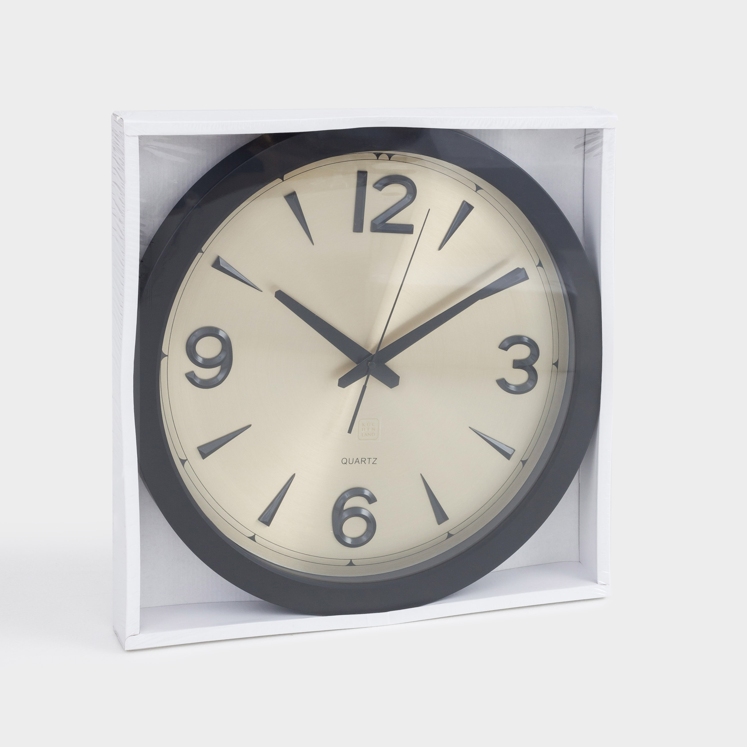 Часы настенные, 40 см, пластик/стекло, круглые, золотисто-черные, Dial, image-5