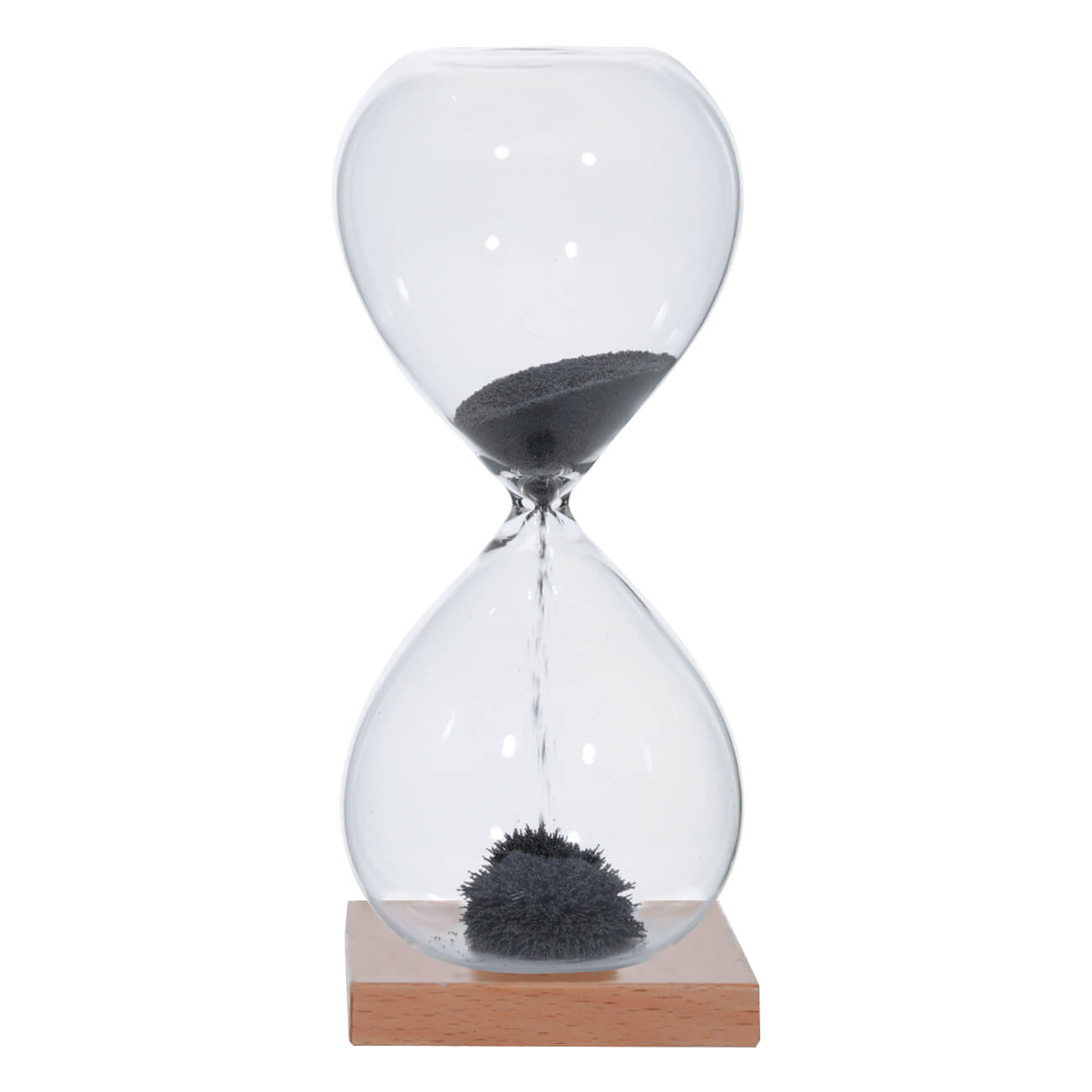 Часы песочные, 16 см, 1 минута, магнитные, на подставке, стекло/дерево, серые, Sand time