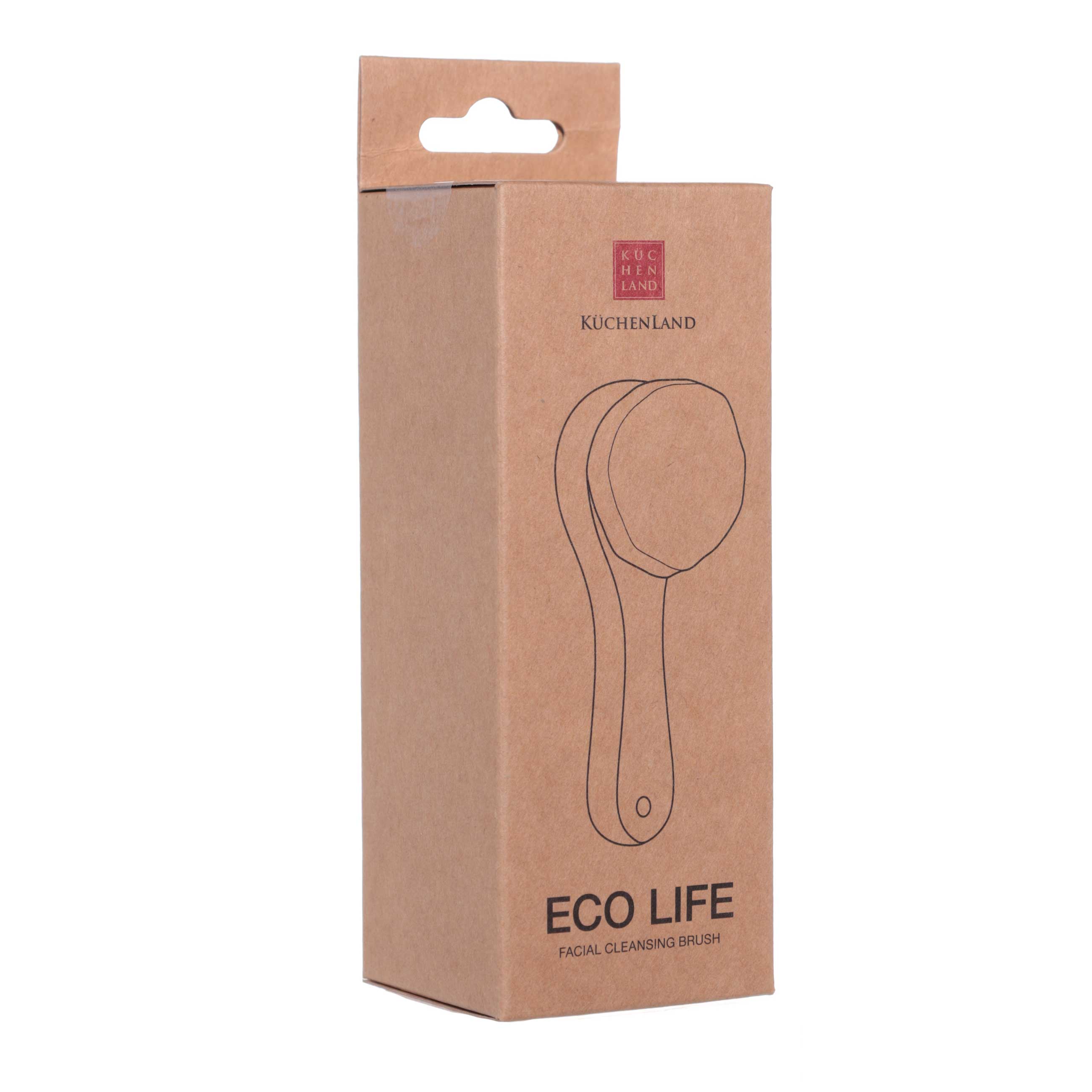 Щетка для очищения лица, массажная, 5х15 см, искусственное волокно/дерево, белая, Eco life изображение № 4