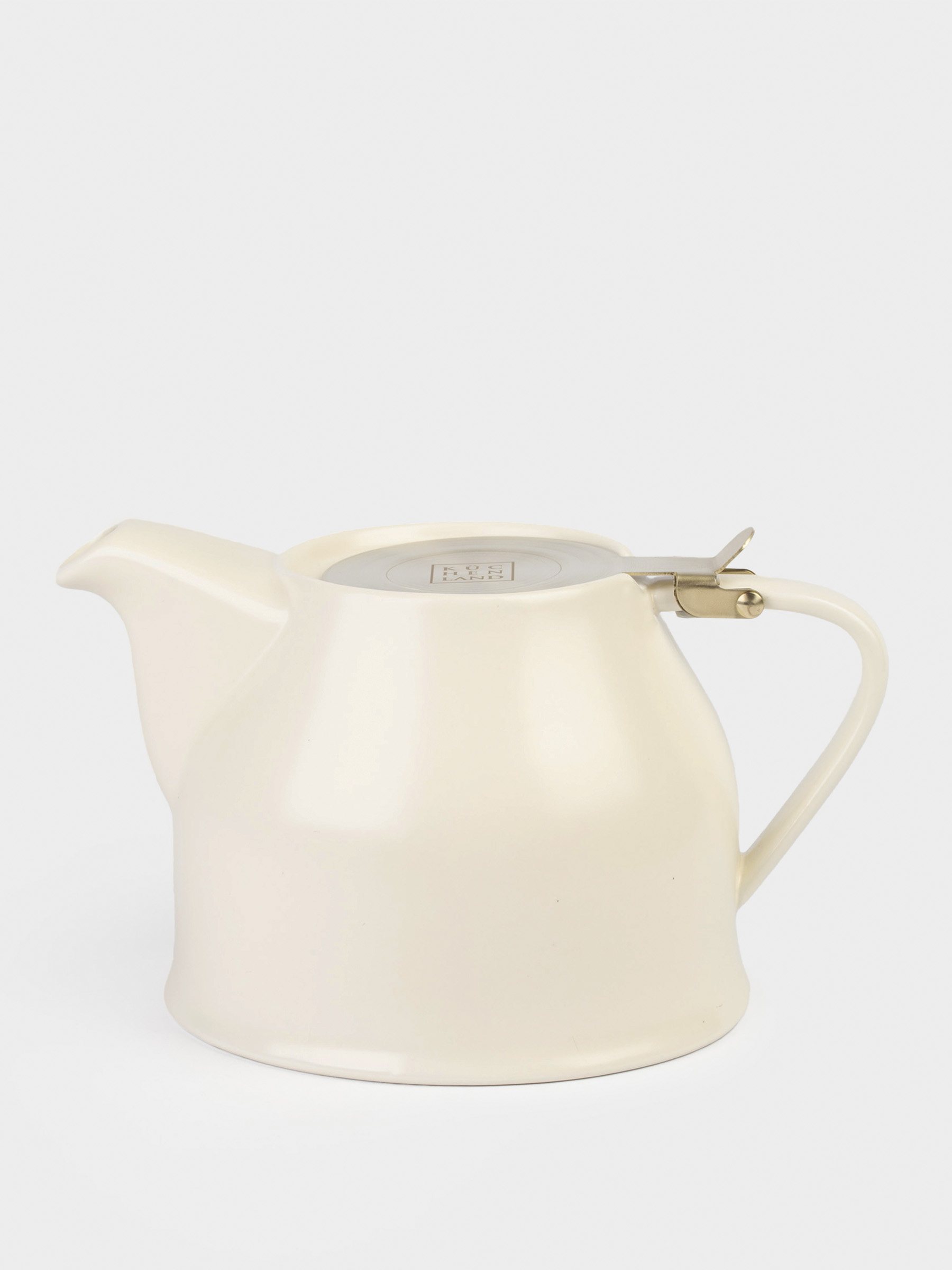 Чайник заварочный, 1 л, керамика/сталь, молочно-золотистый, Kettle ceramo, image-0