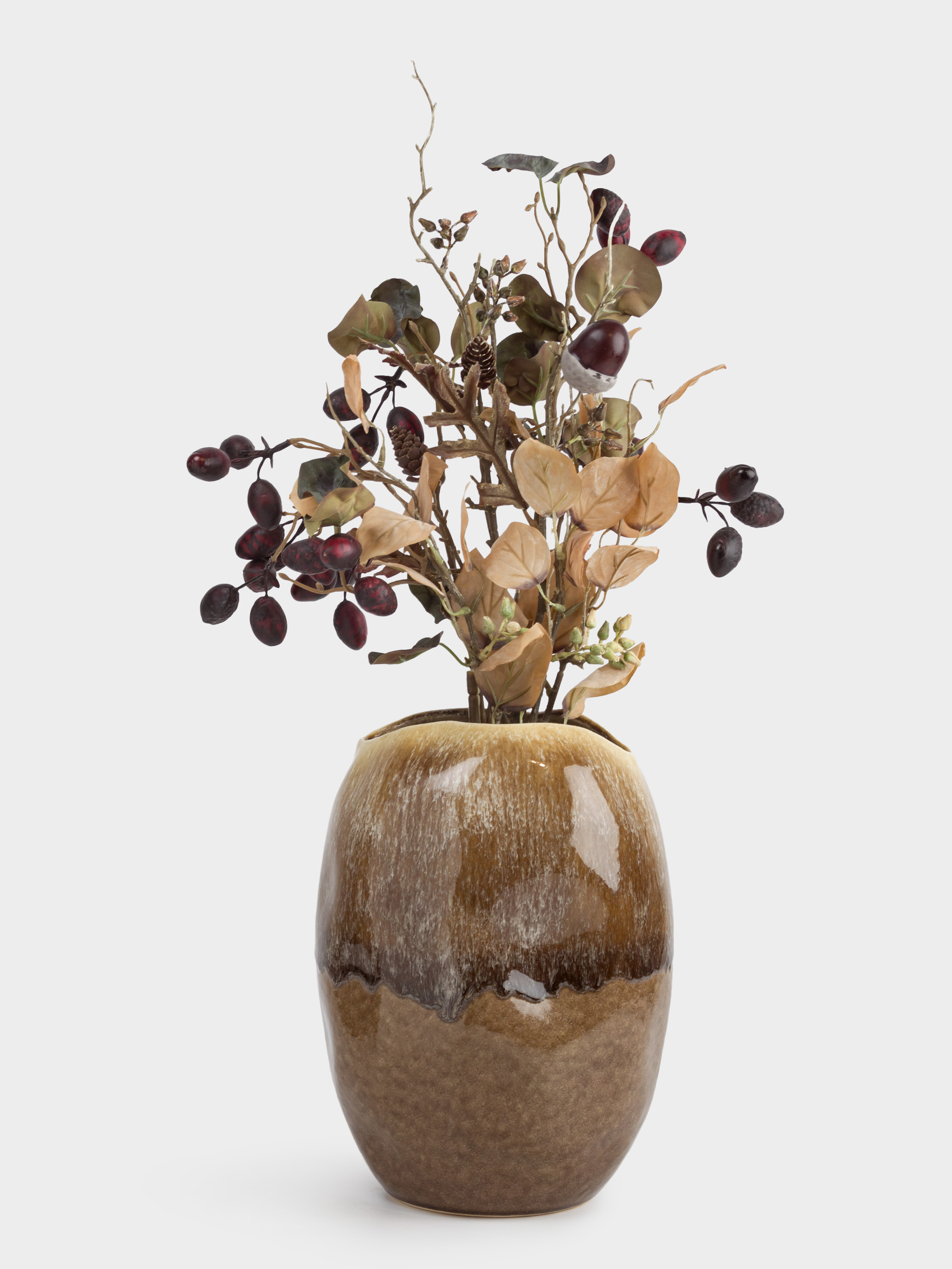 Ваза для цветов, 29 см, керамика, коричневая, Неровный край, Antic, image-3