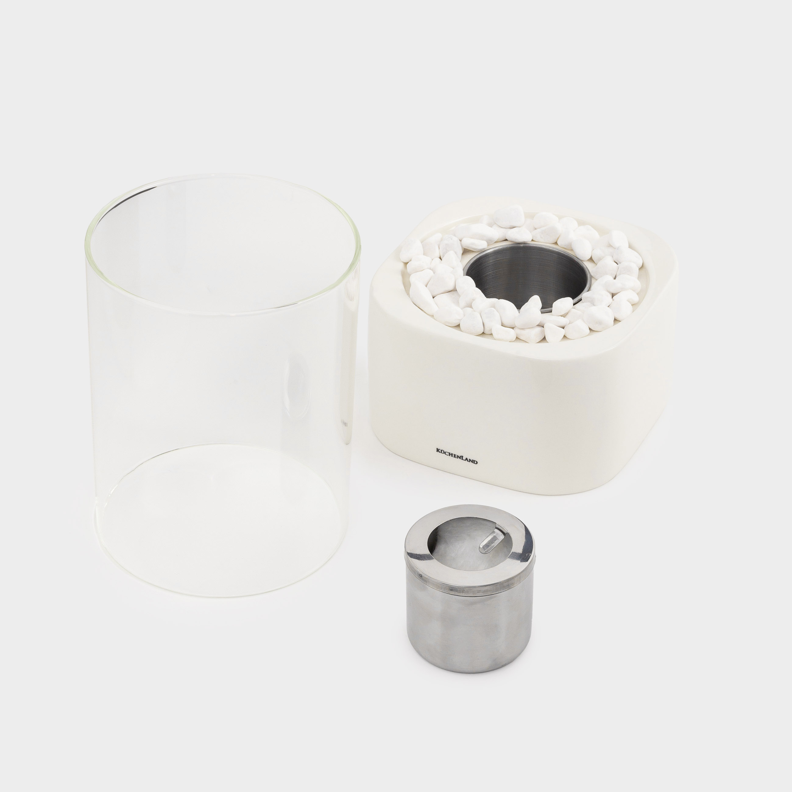 Биокамин, 27х16 см, керамика/стекло, молочный, Колба, Fireplace, image-7