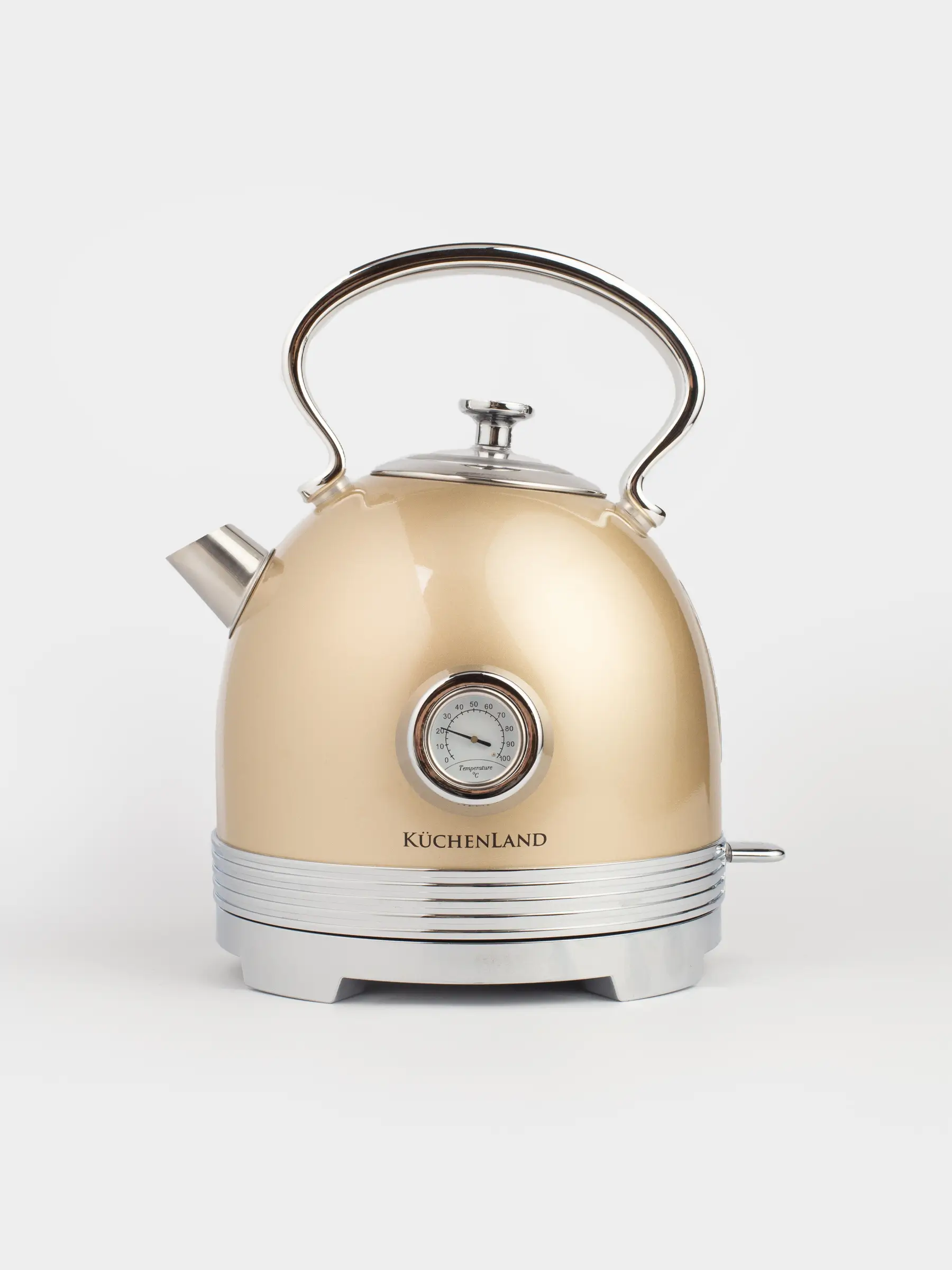 Чайник электрический, 1,7 л, 1850-2200 Вт, сталь/пластик, золотистый, Vintage kitchen