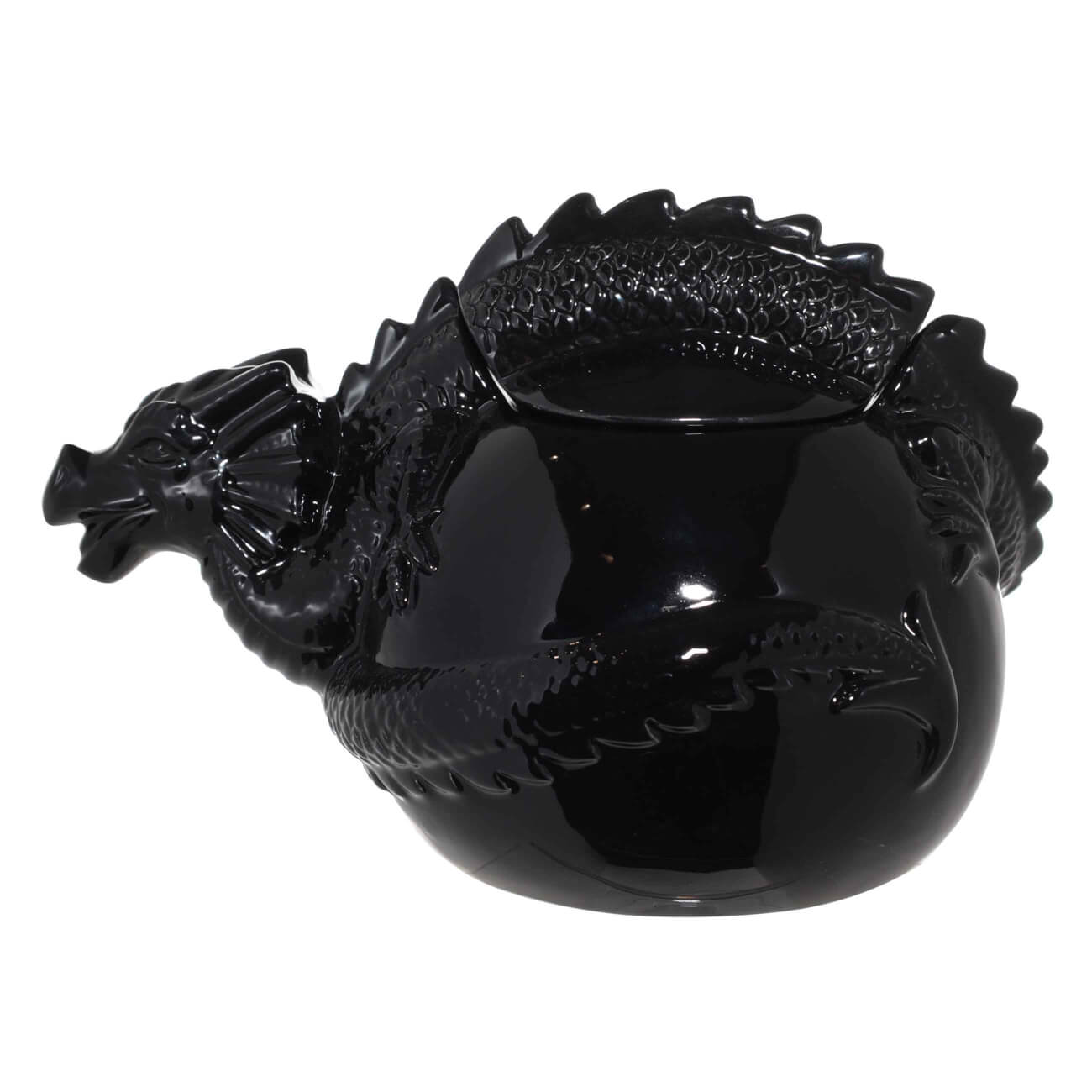 Емкость для хранения, 22х14 см, керамика, черная, Дракон, Dragon dayron ferplast thea small bowl миска для животных керамика