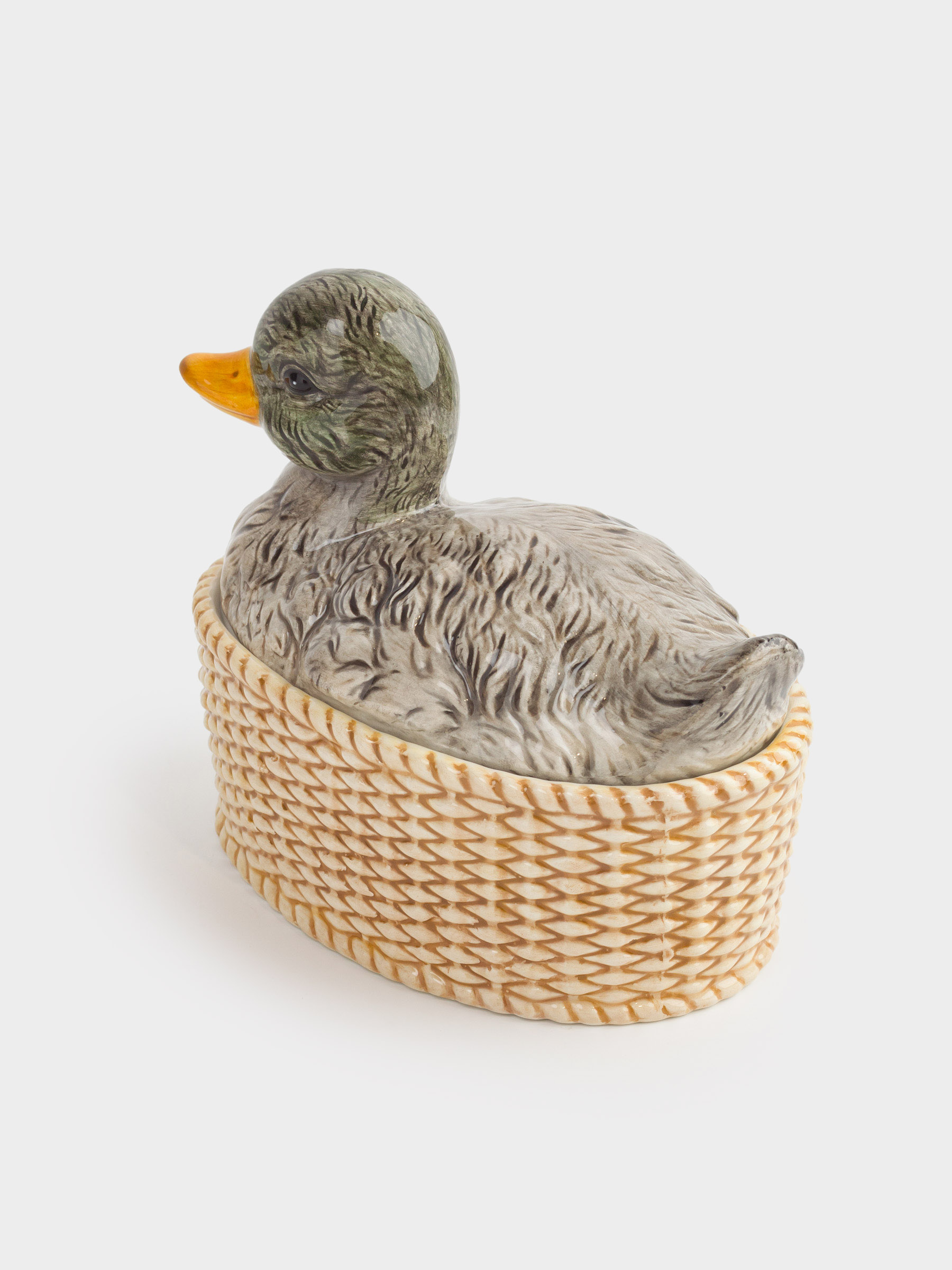 Емкость для хранения, 17х16 см, 600 мл, керамика, Утка на корзине, Duck, image-3