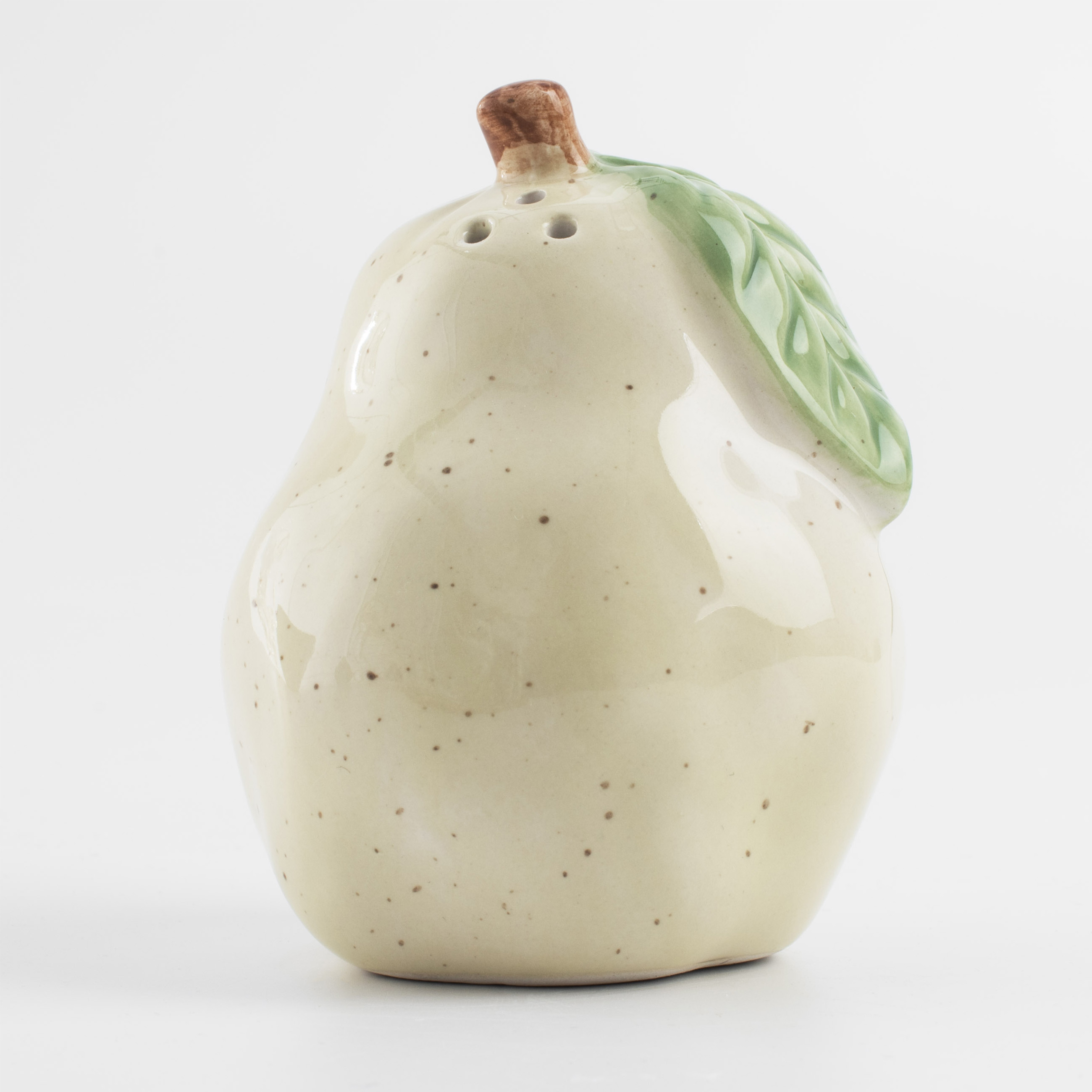 Емкость для соли или перца, 8 см, керамика, молочная, в крапинку, Груша, Fruit garden изображение № 3