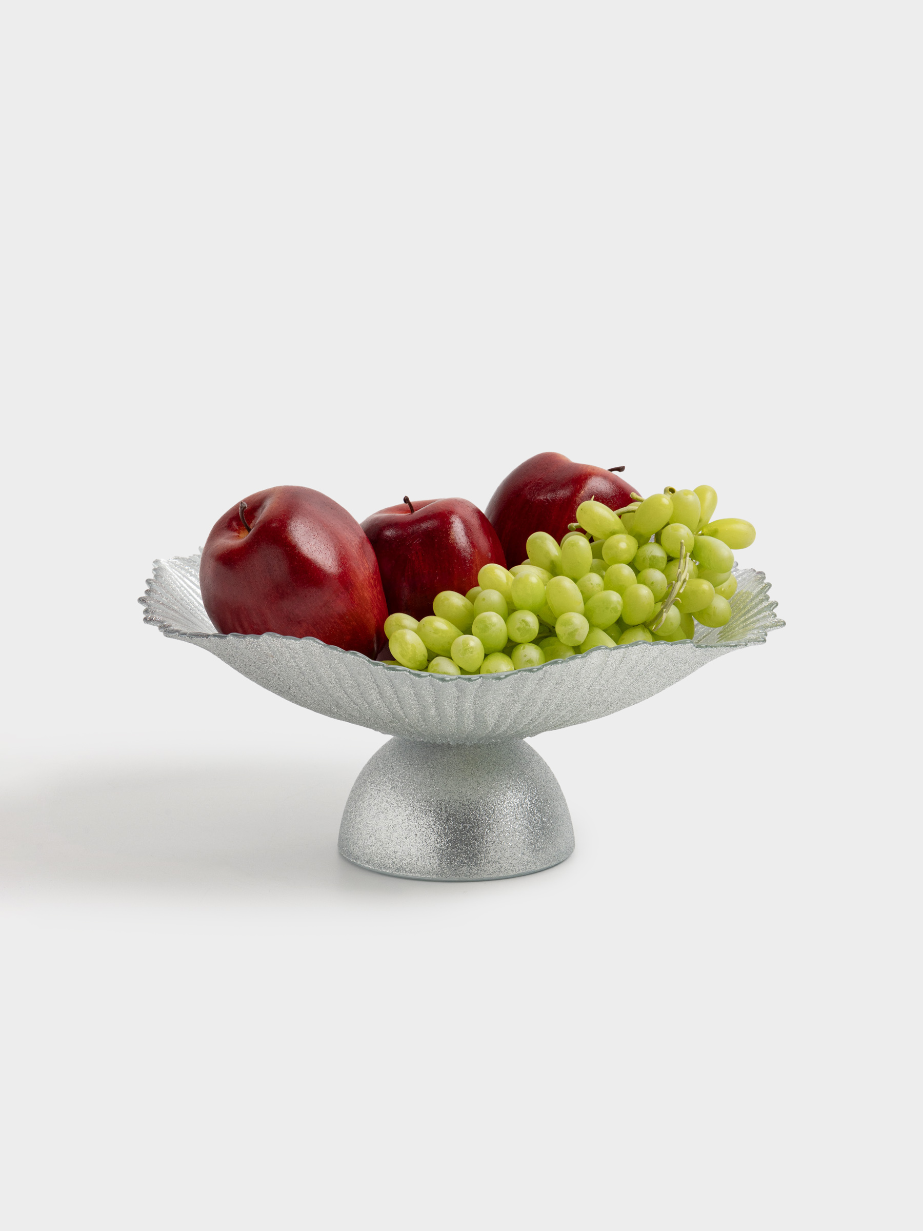 Ваза для фруктов, 32х13 см, на ножке, стекло Р, серебристая, Verge, image-5