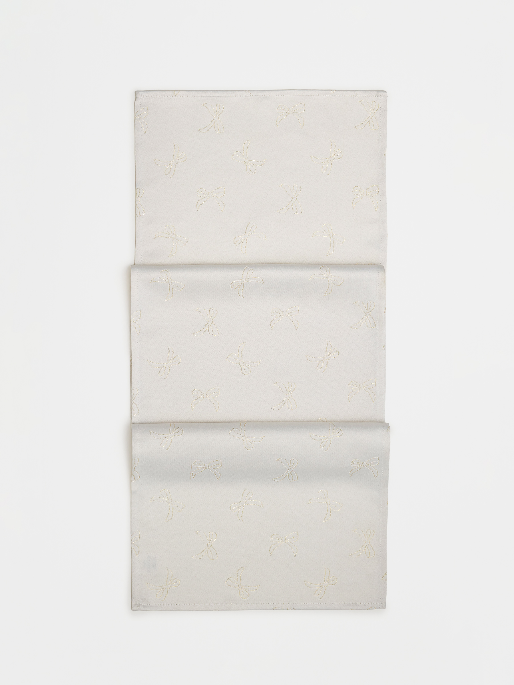 Дорожка настольная, 40х160 см, жаккард, полиэстер, молочная, Банты, Jacquard bow, image-0